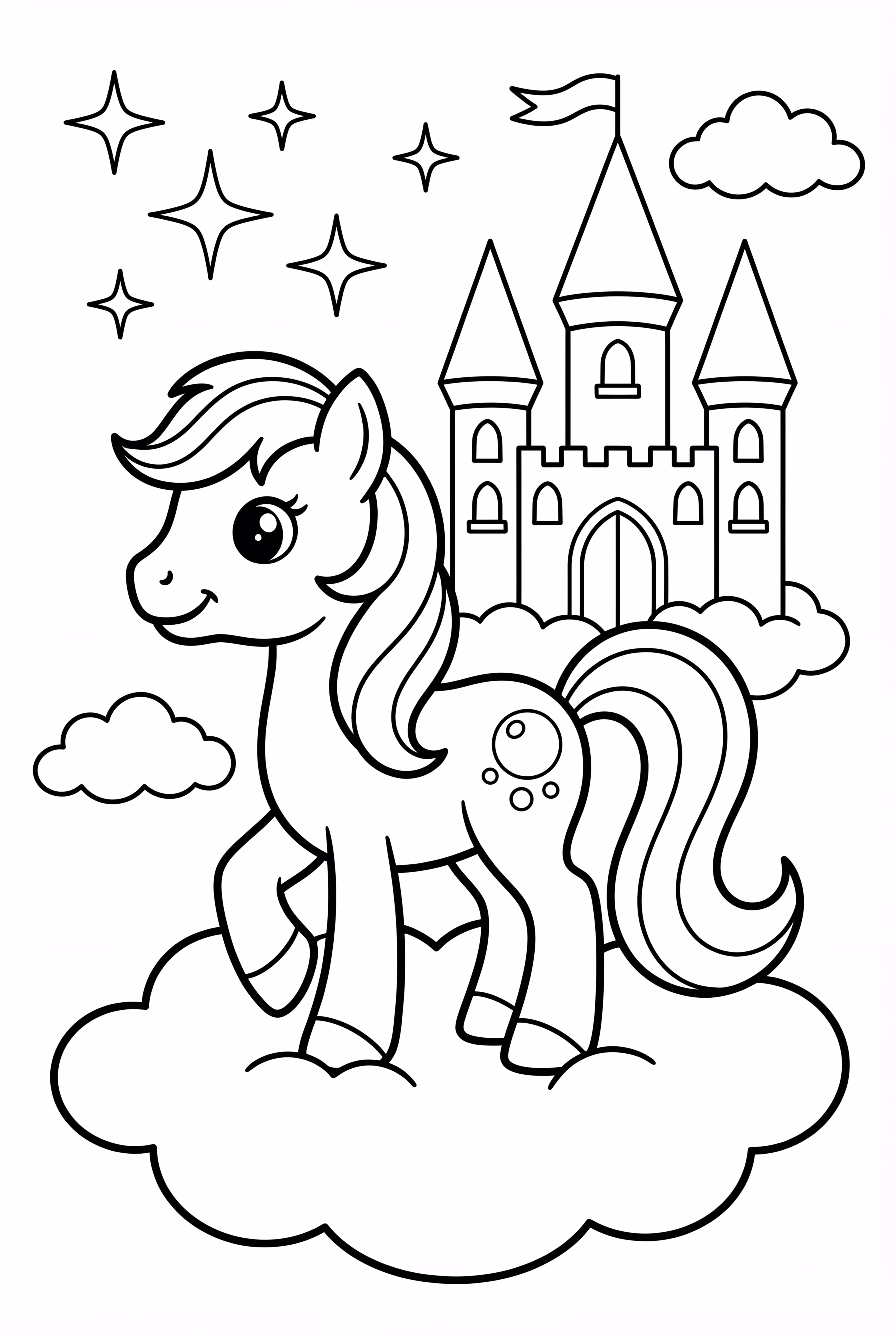 Mon Petit Poney Château Nuageux Dans Le Ciel