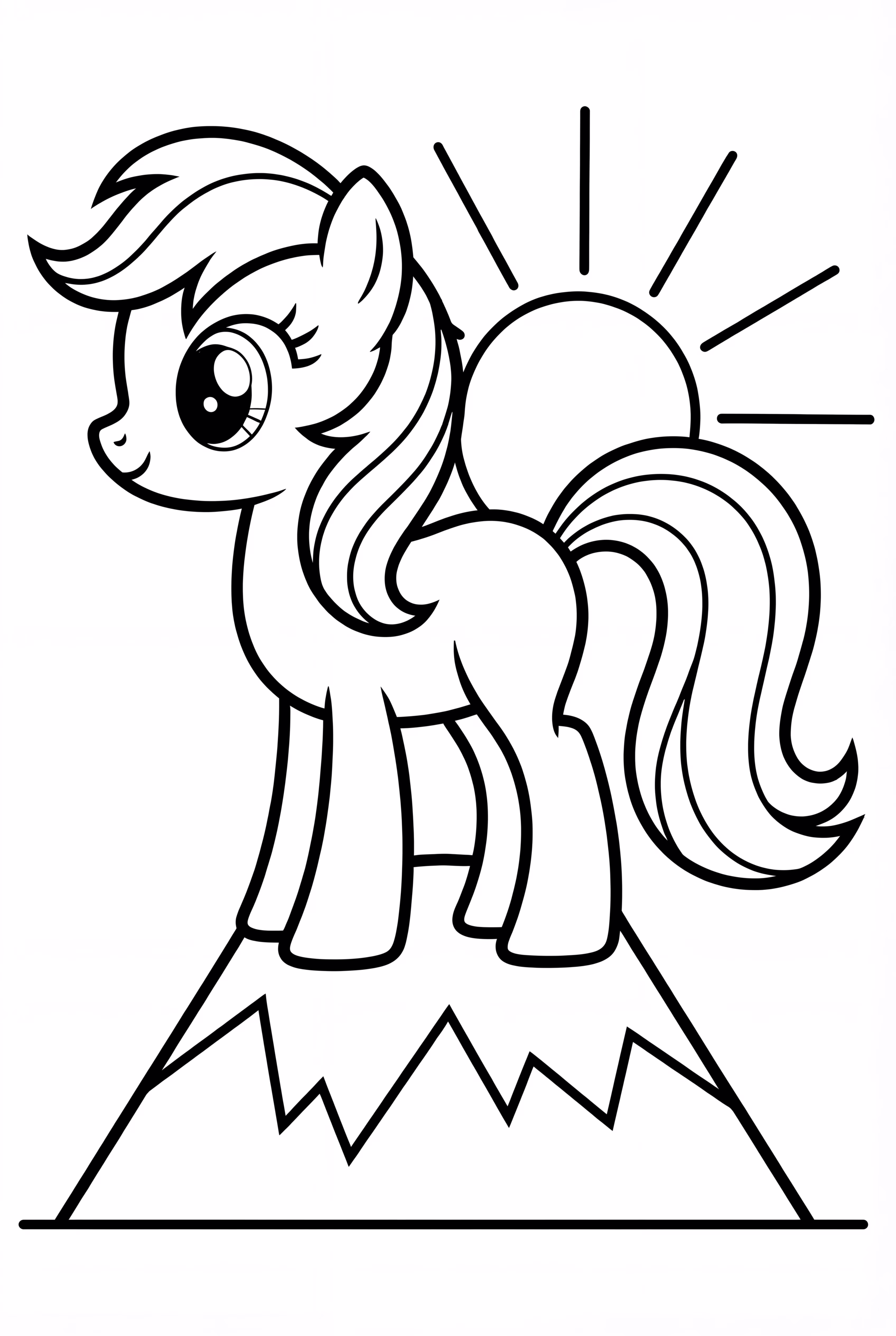 我的小馬 小山峰日出