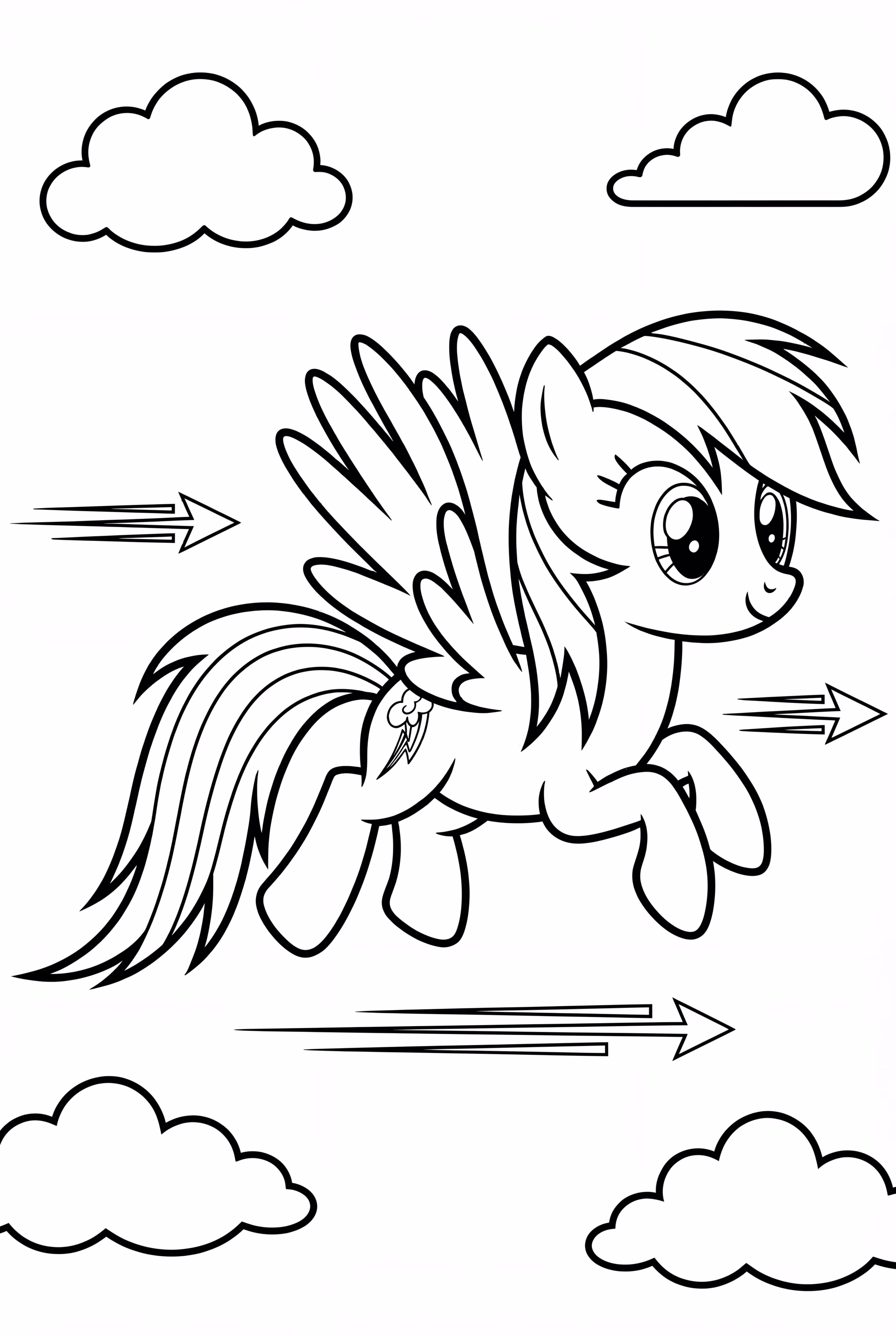 Mi Pequeño Pony Rainbow Dash Volando Rápido