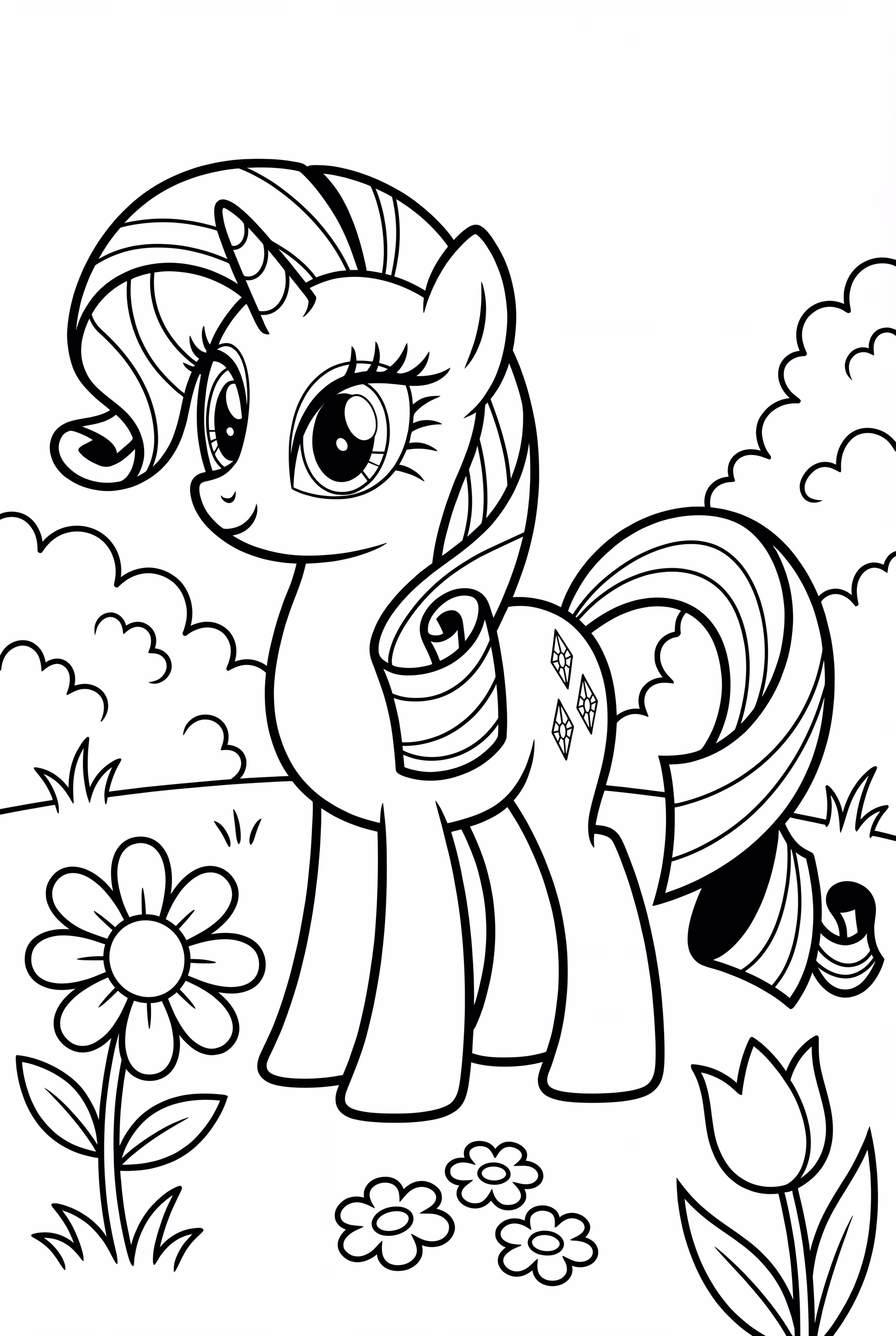 我家的小馬小天馬在花園中