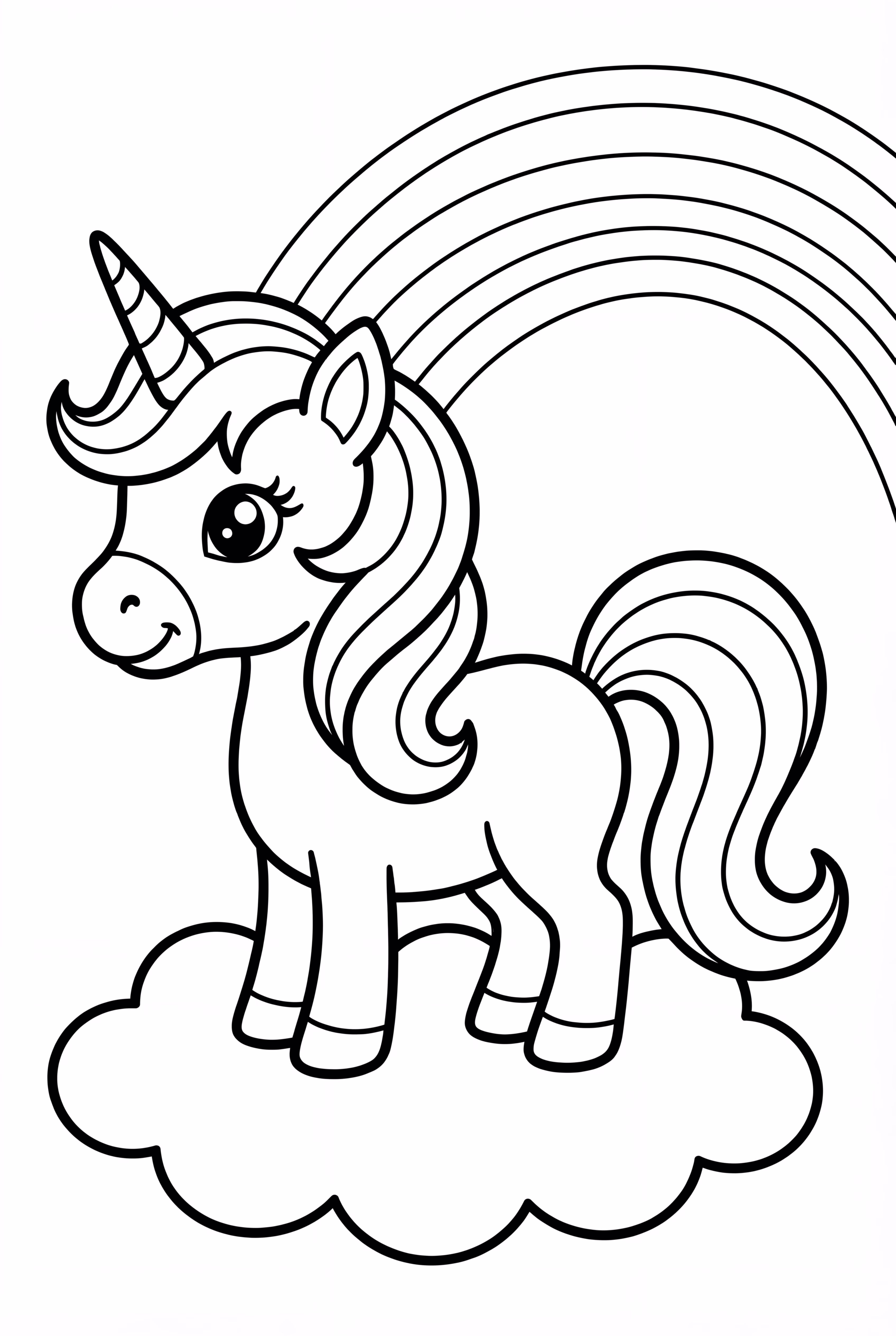 Mi pequeño pony unicornio en el cielo arcoíris