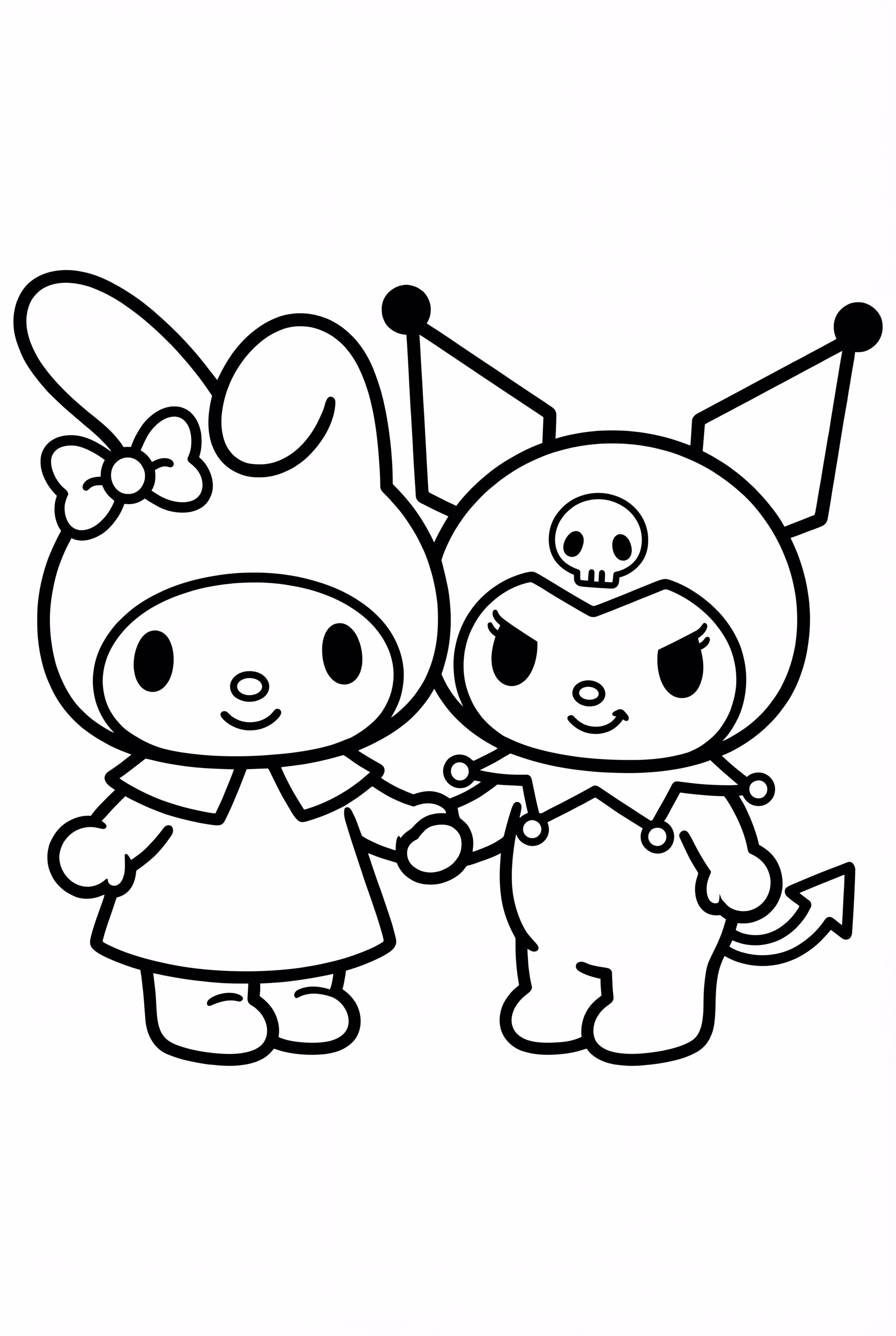 My Melody And Kuromi Holding Hands