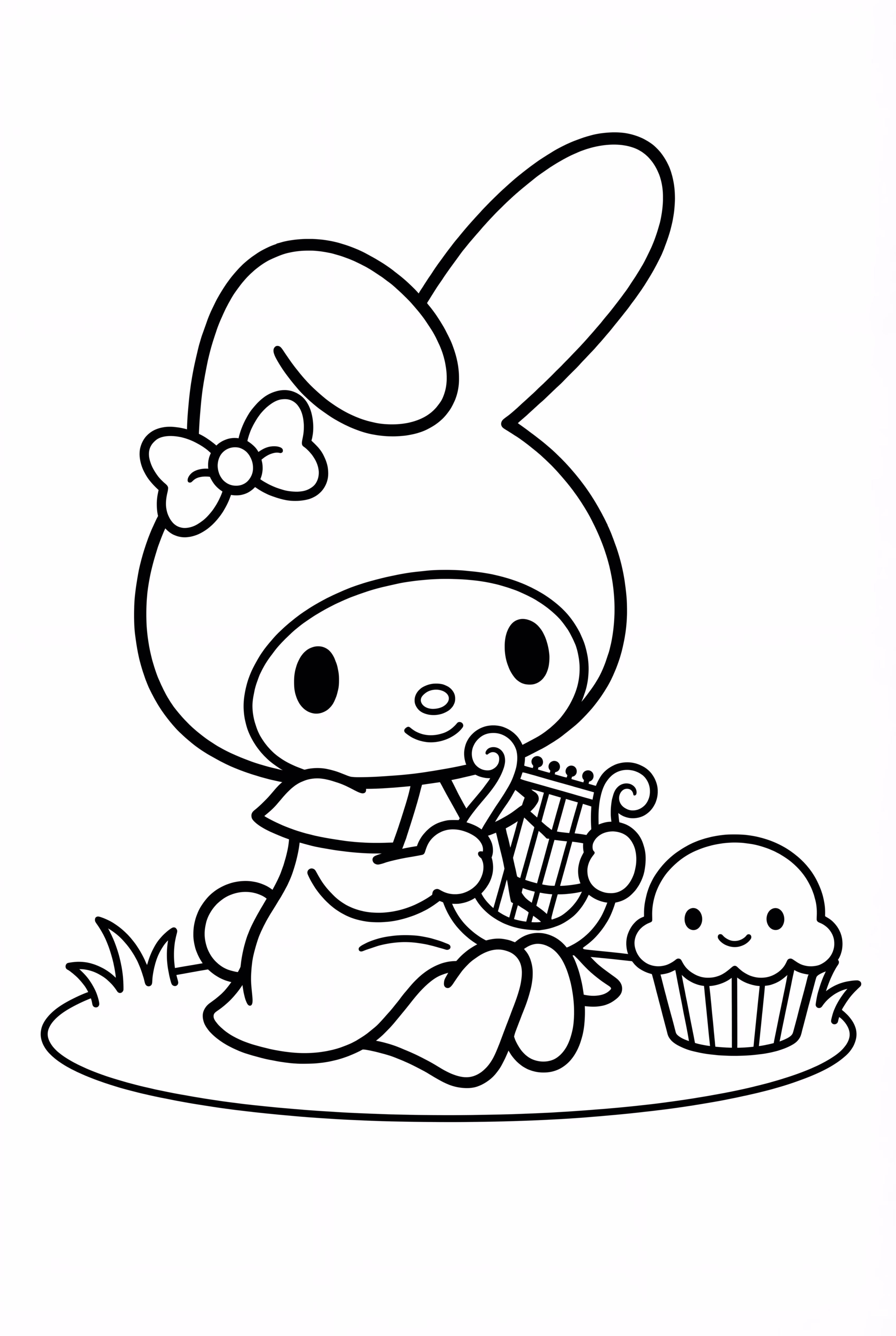 My Melody Playing a Tiny Harp