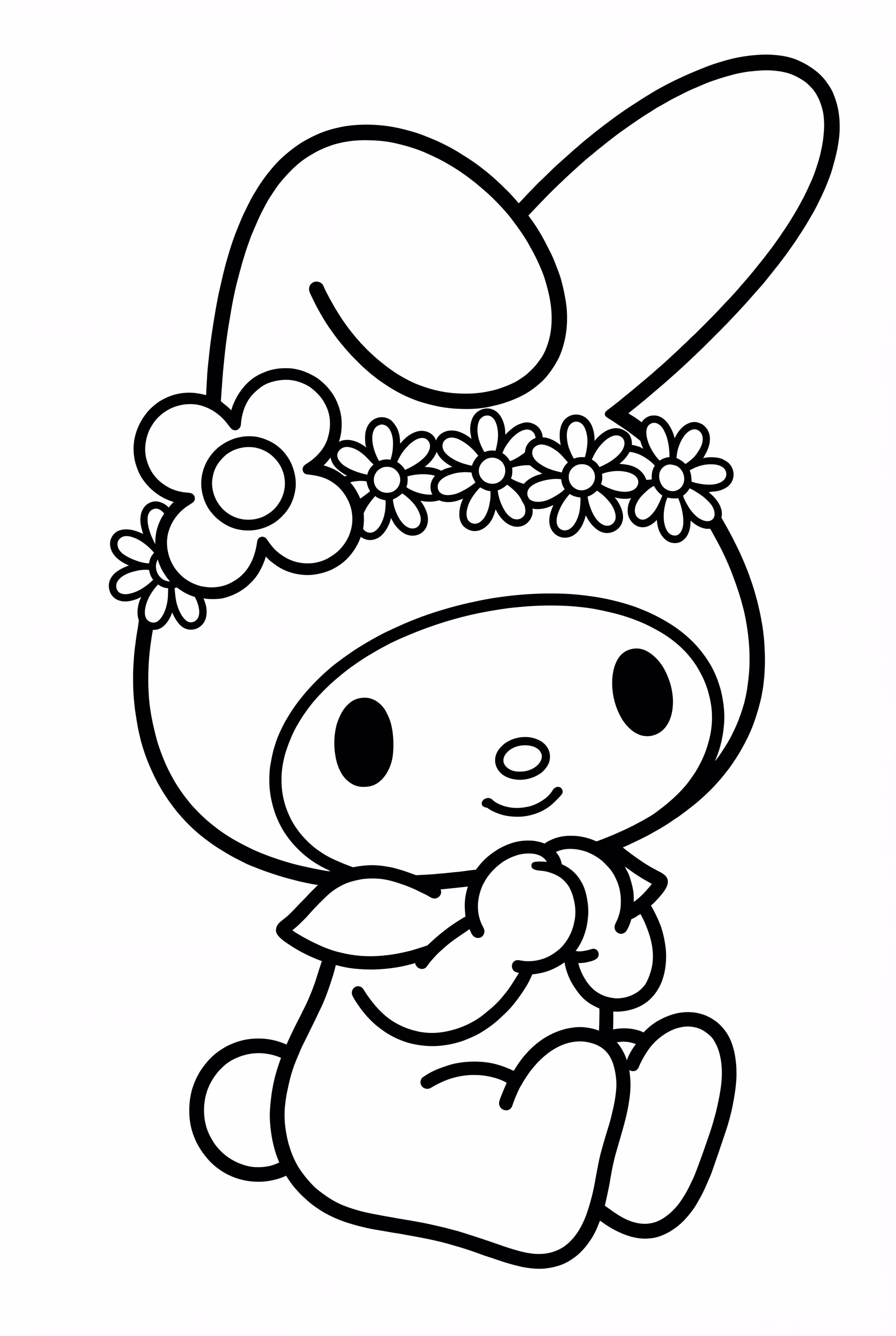 My Melody Wearing Spring Flowers in Hair