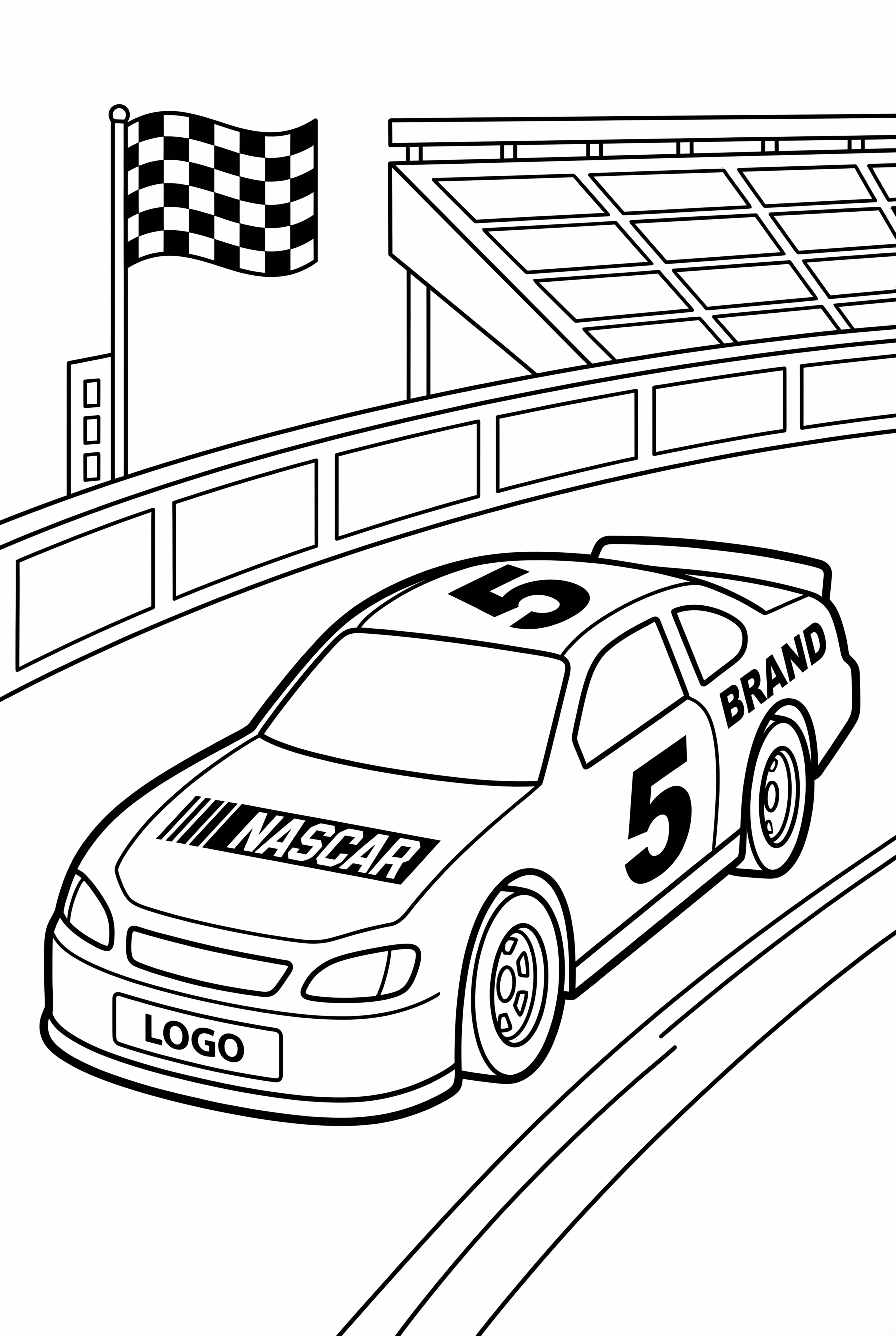 NASCAR Race Car With Brand Logos