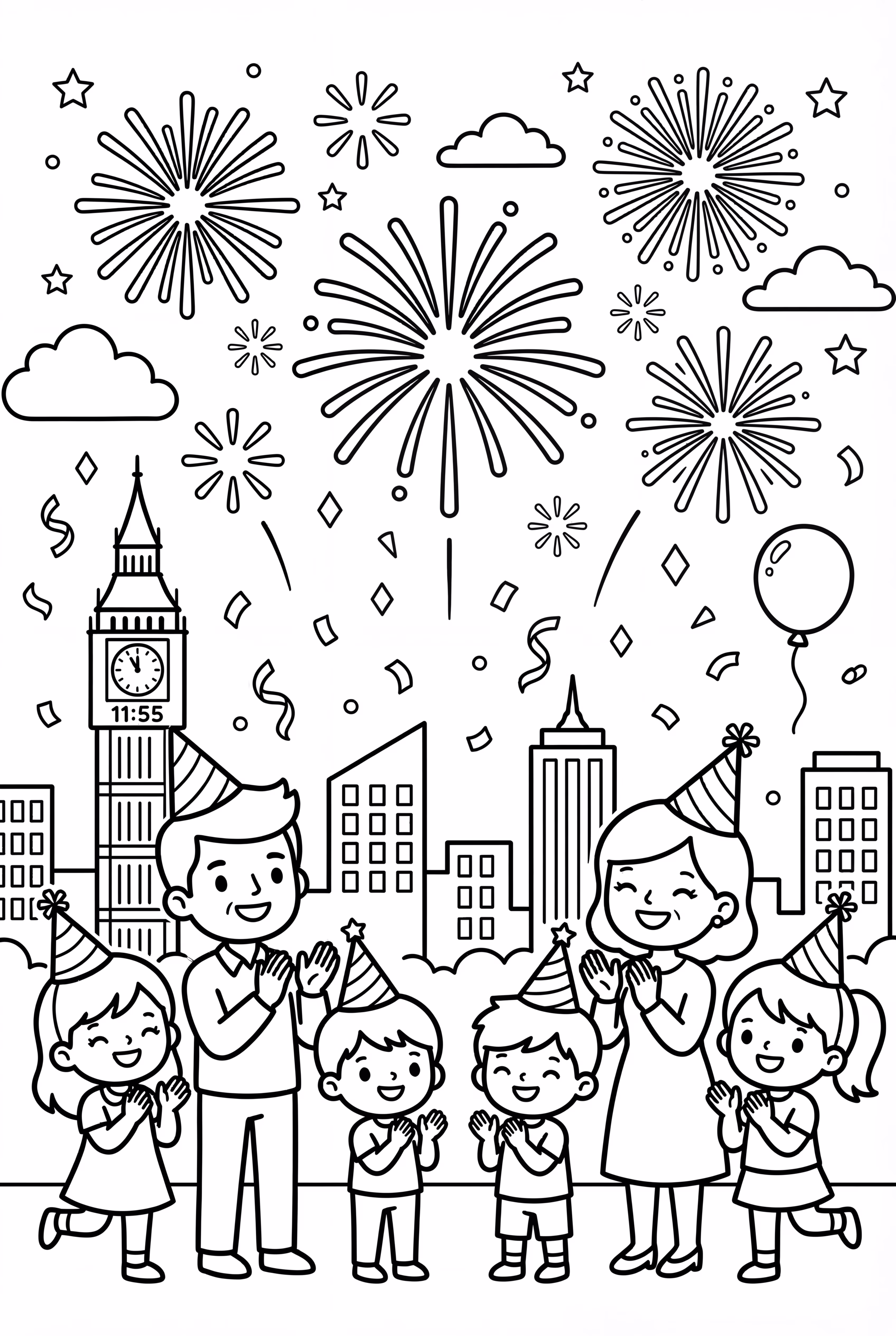 New Year Celebration With Fireworks