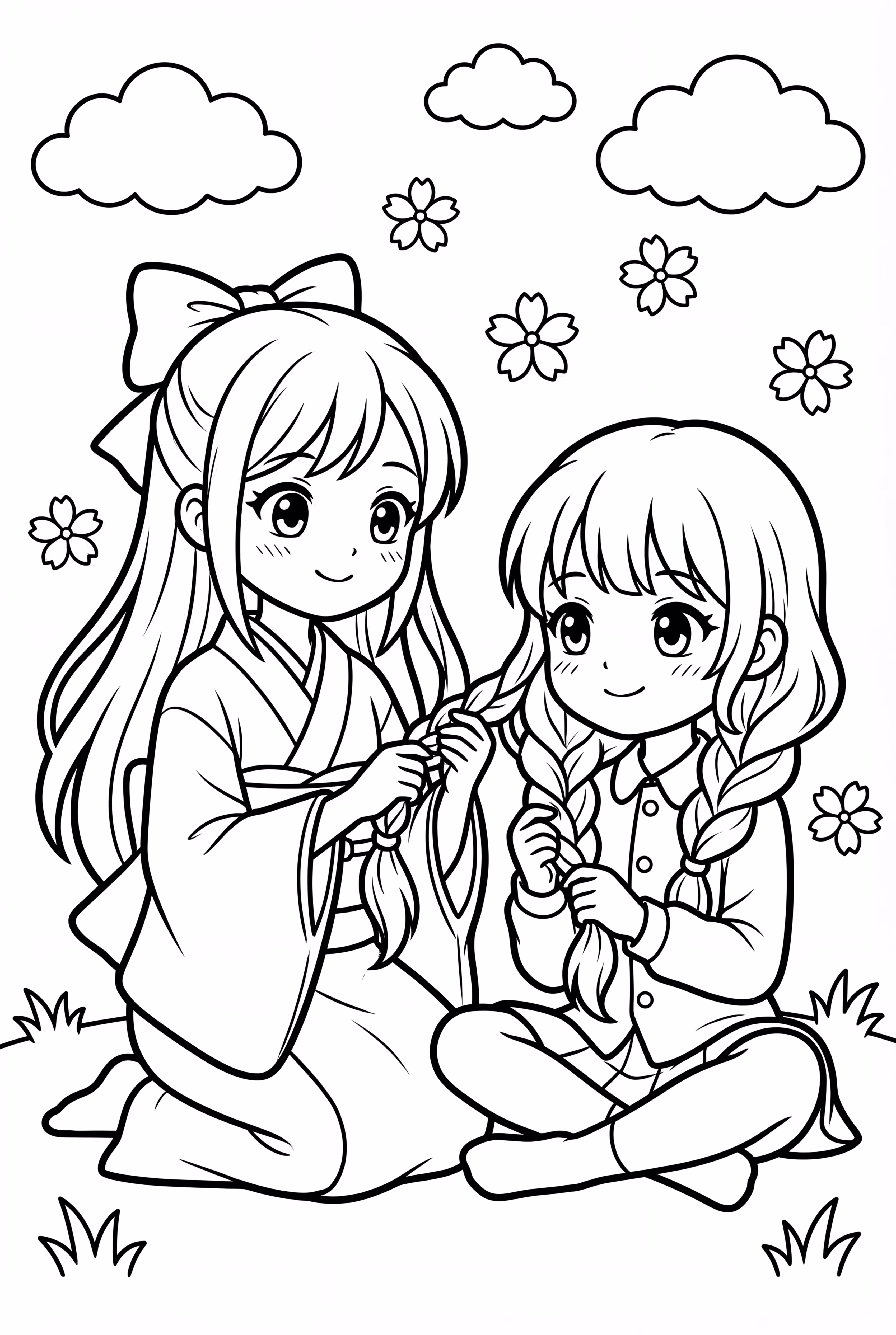 Nezuko And Mitsuri Braiding Hair