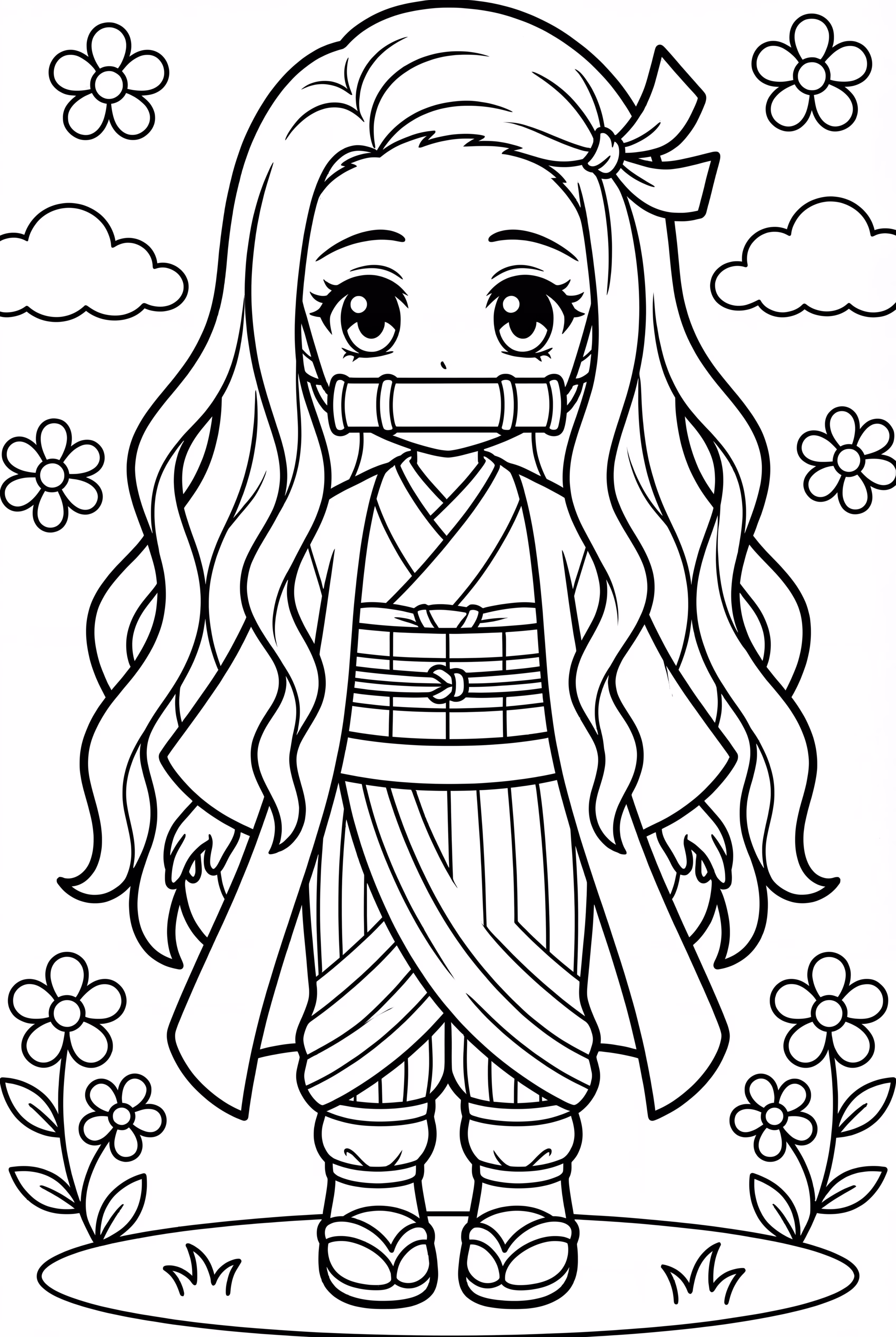 Nezuko With Her Flowing Hair