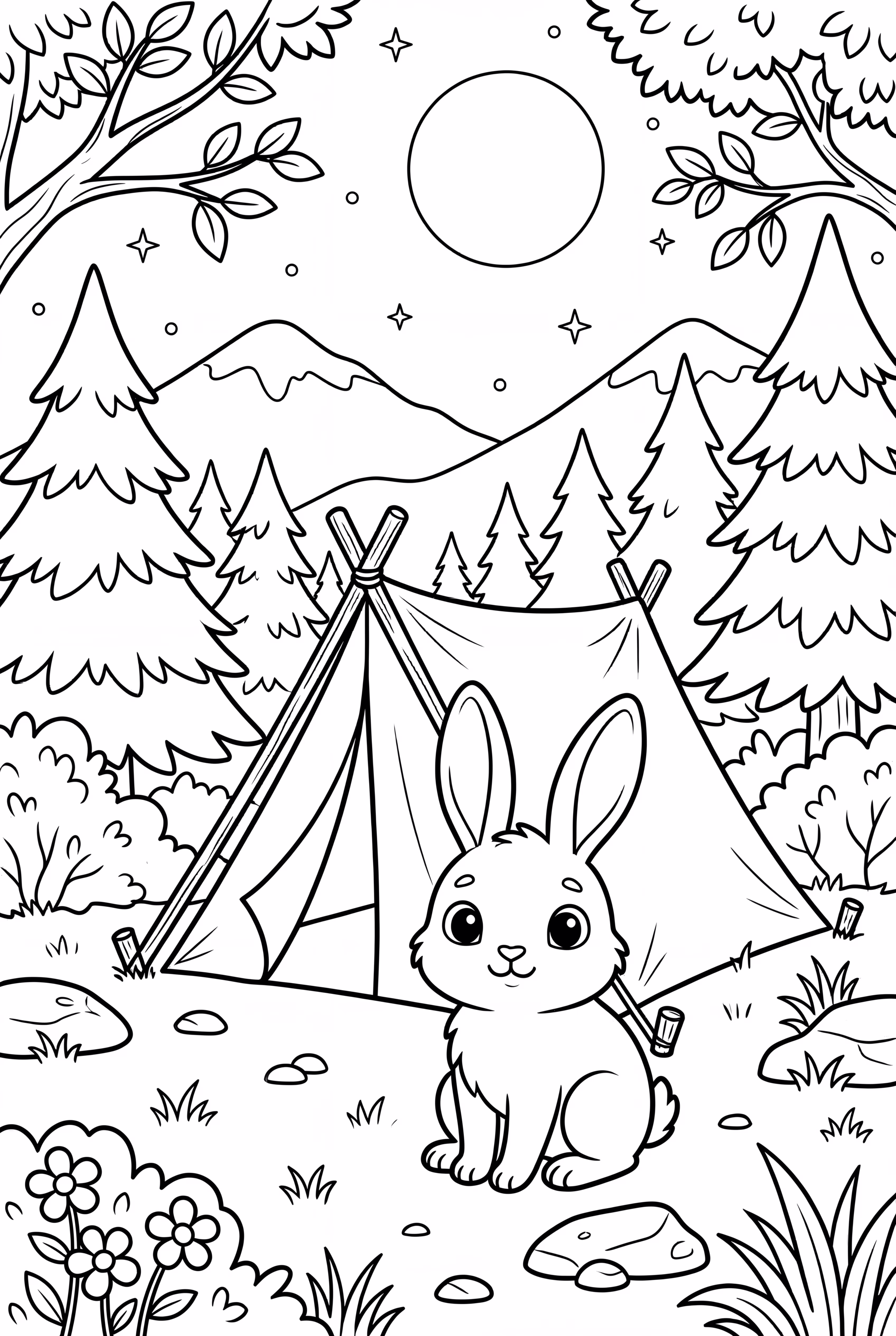 Acampamento Noturno na Floresta com Vida Silvestre