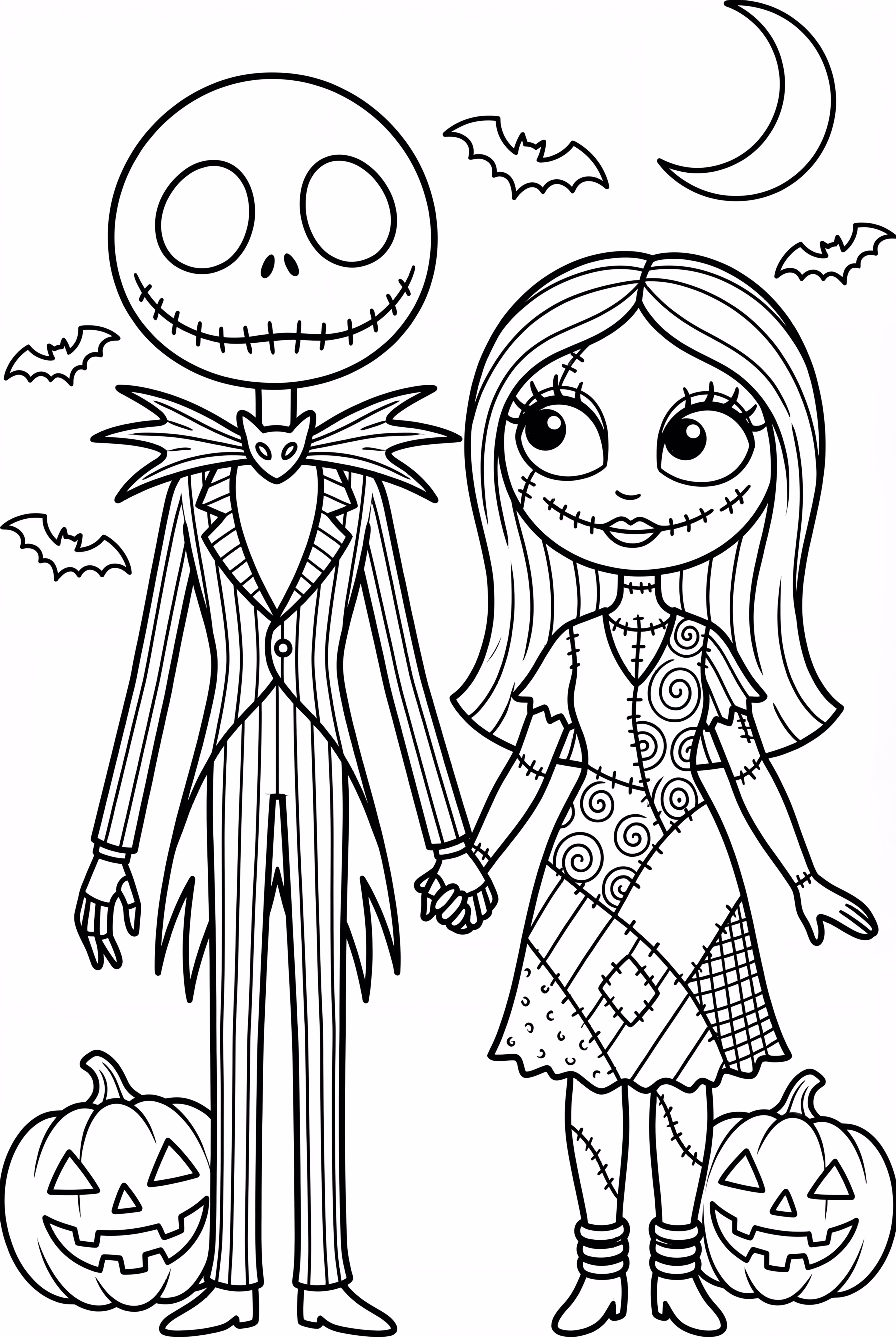 크리스마스의 악몽 잭과 샐리 손잡고 있는 모습