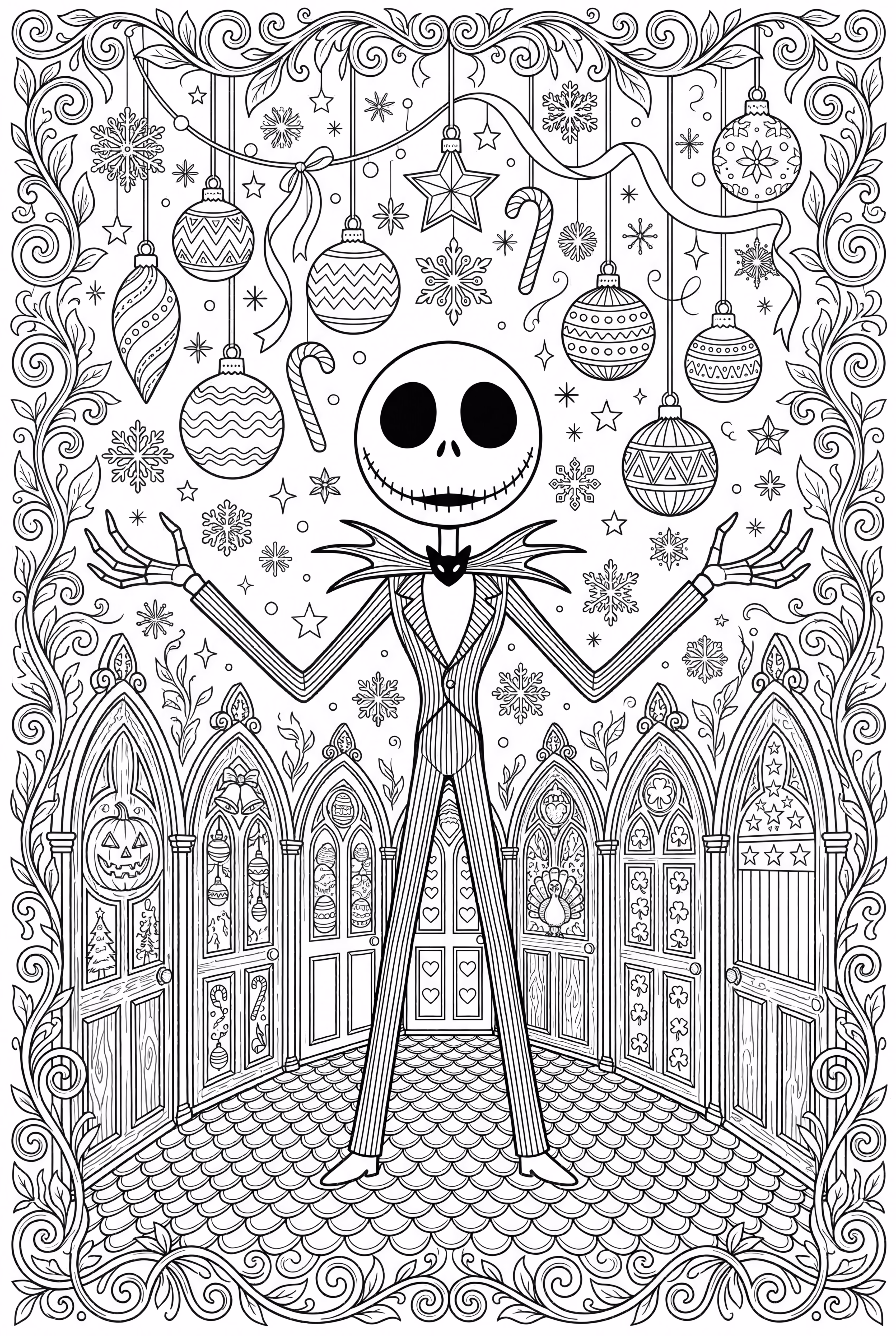 Nightmare Before Christmas Jack At The Holiday Doors
