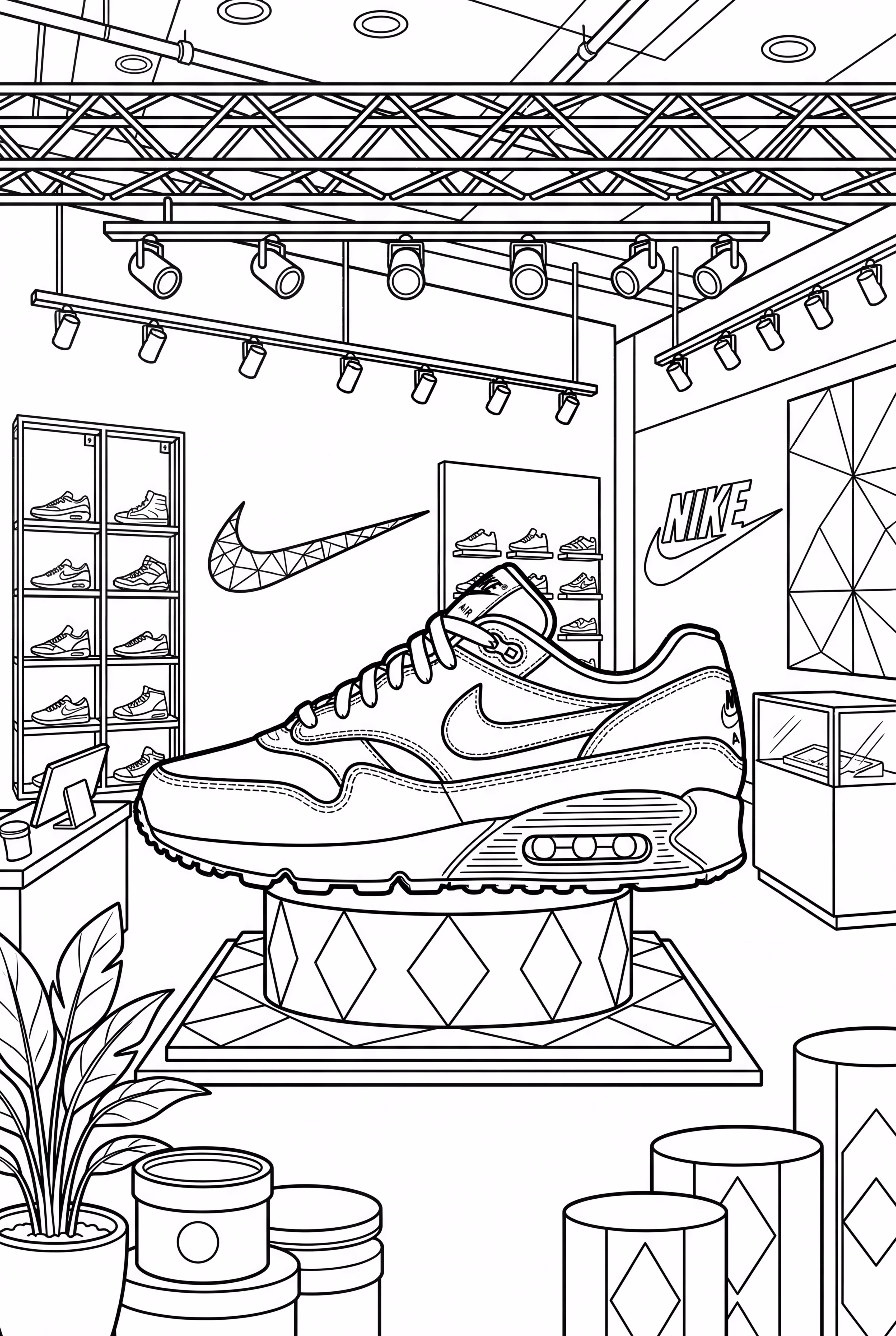 nike air max being displayed in a trendy store