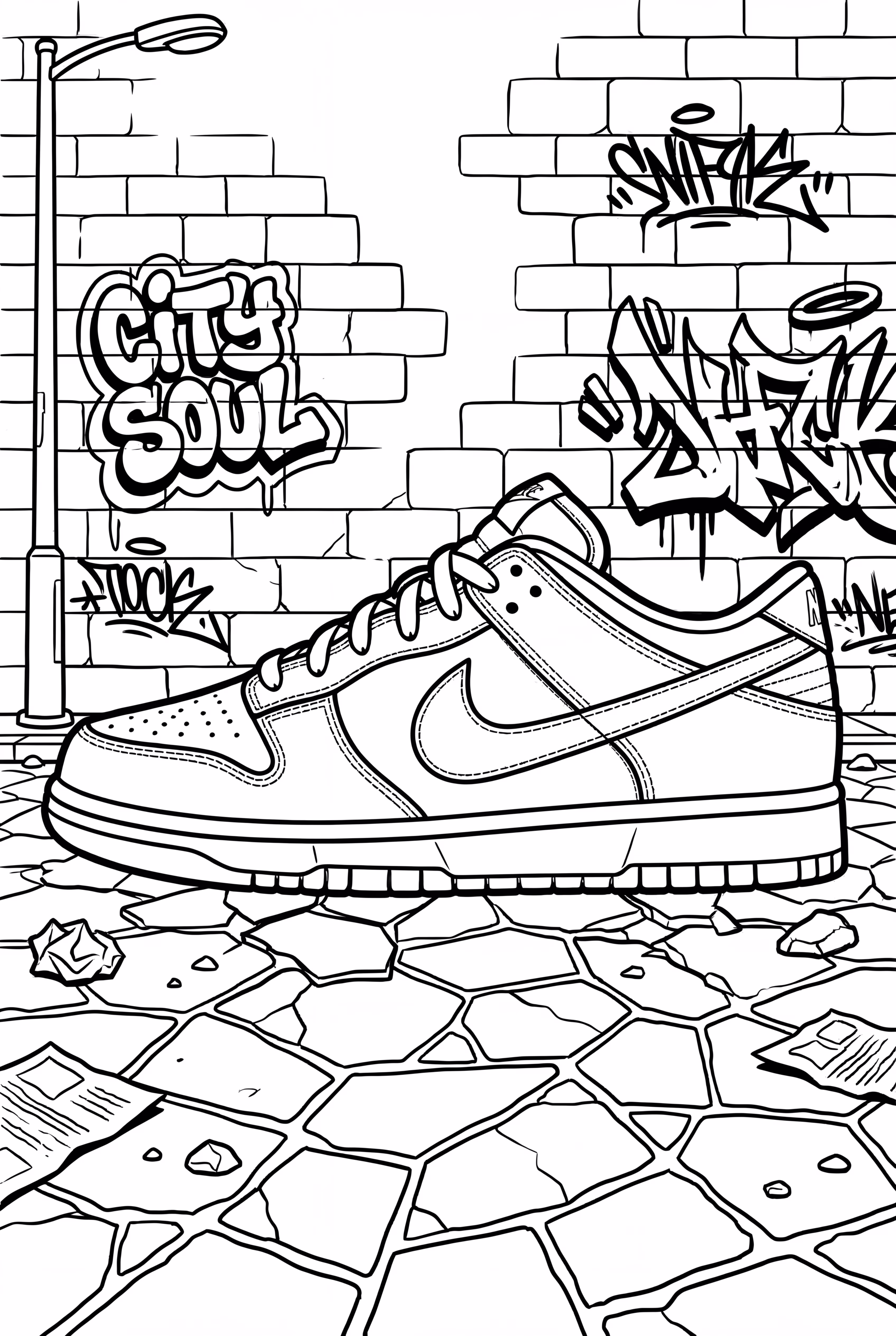 sneakers nike dunk em uma sessão de fotos de streetwear