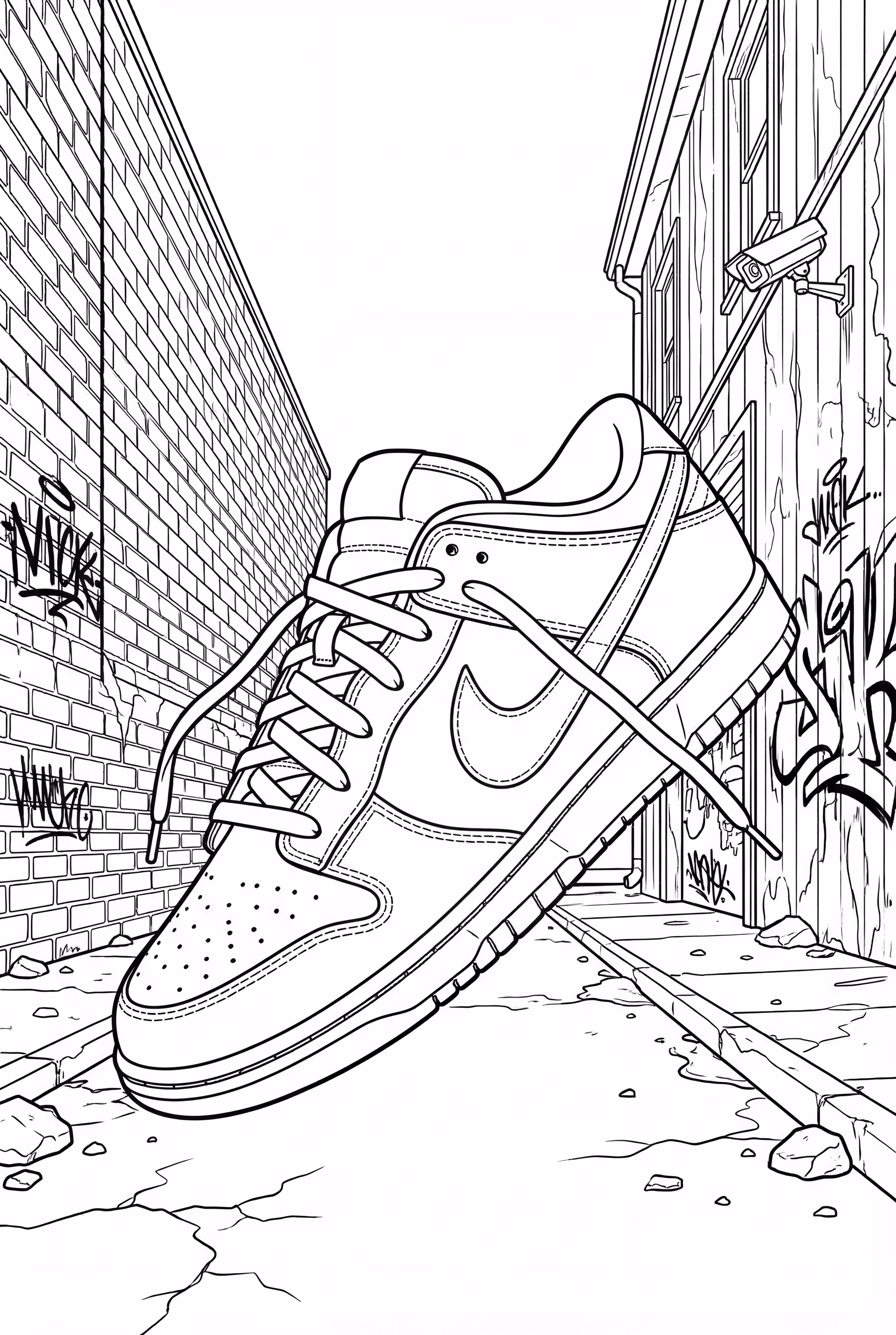 sneakers nike dunk dans une séance photo streetwear-2