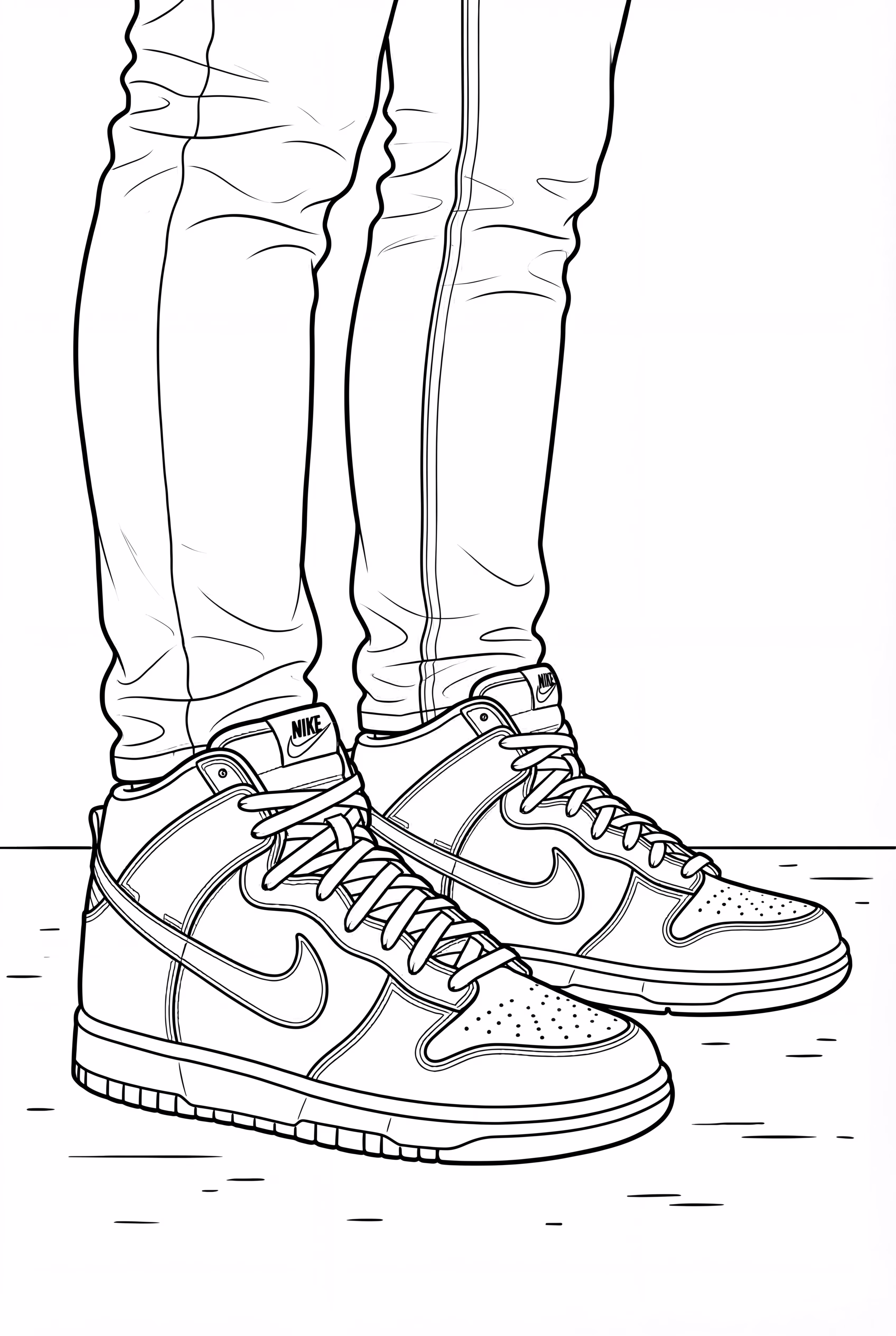 tênis nike dunk estilizados com roupas de rua casuais