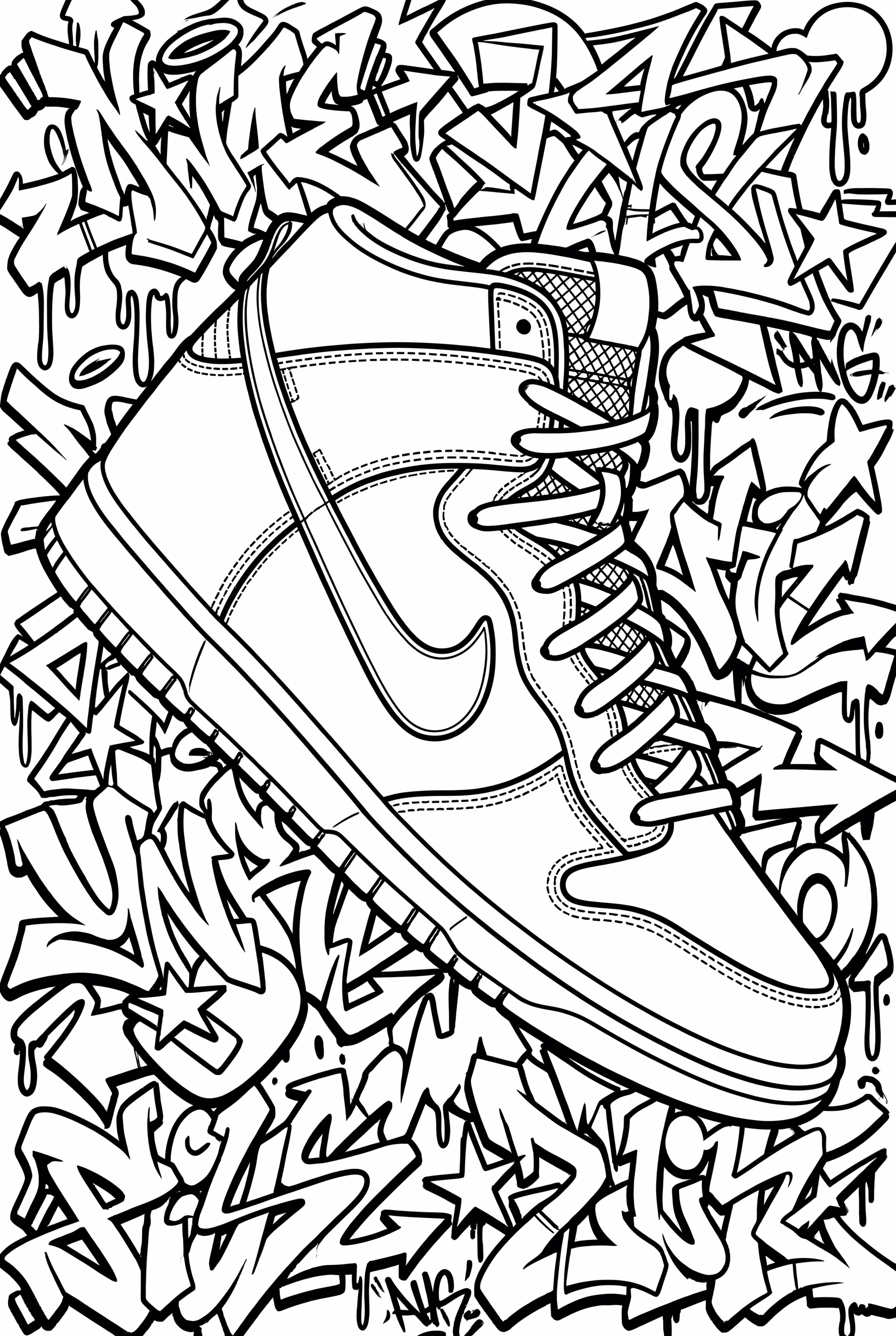 nike dunk sneakers with graffiti background