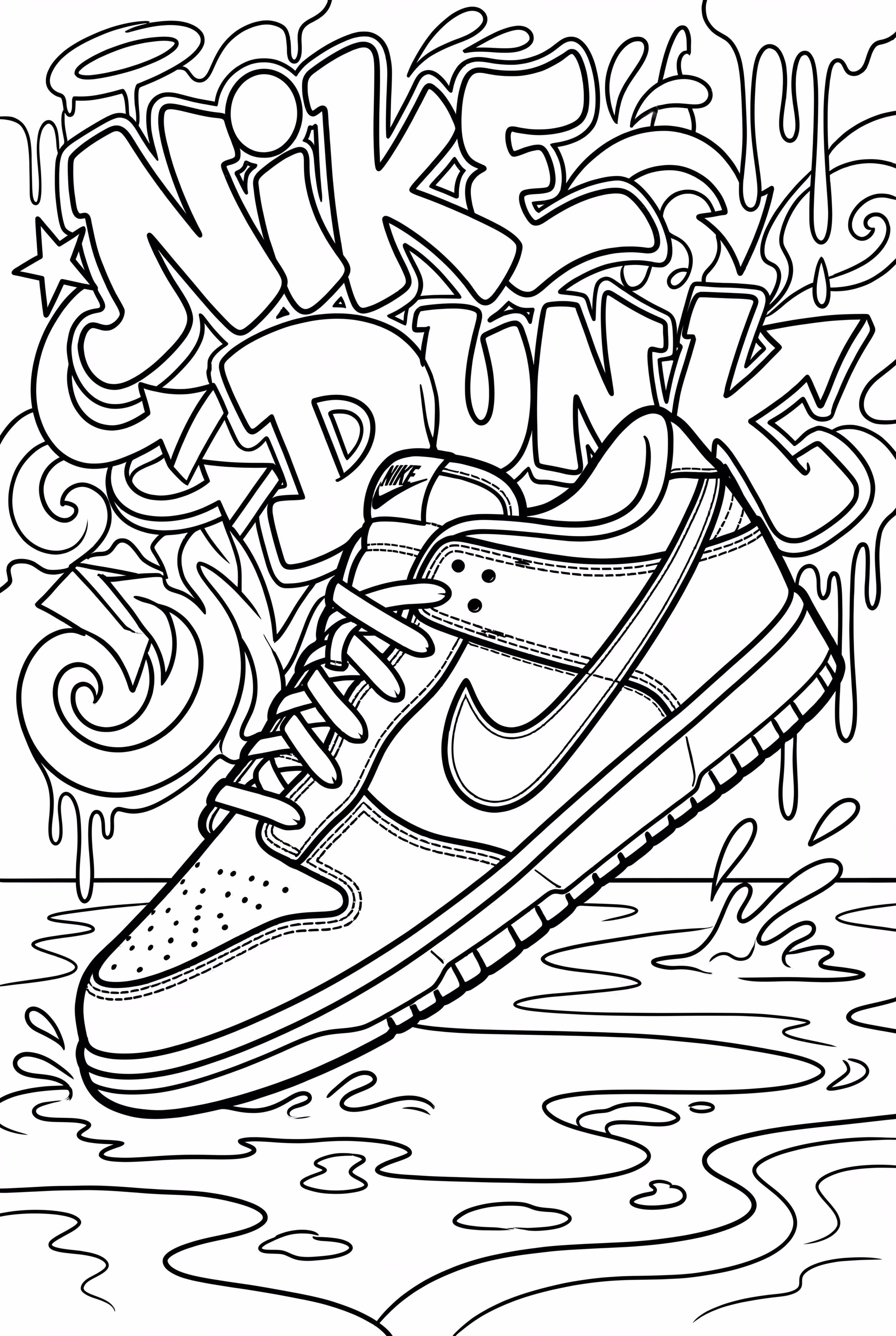 nike dunk sneakers with graffiti background-2