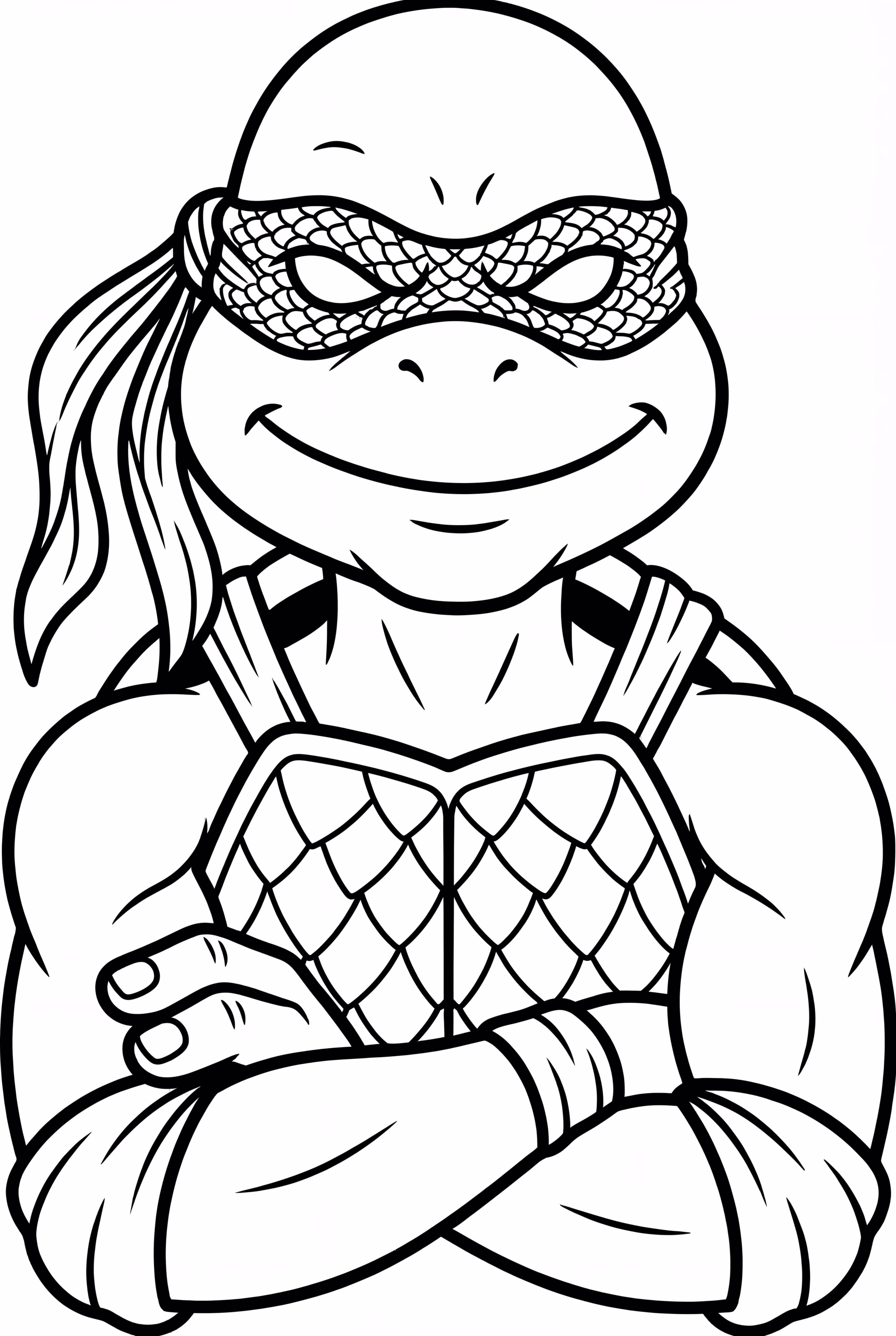 ninja turtle face with expression