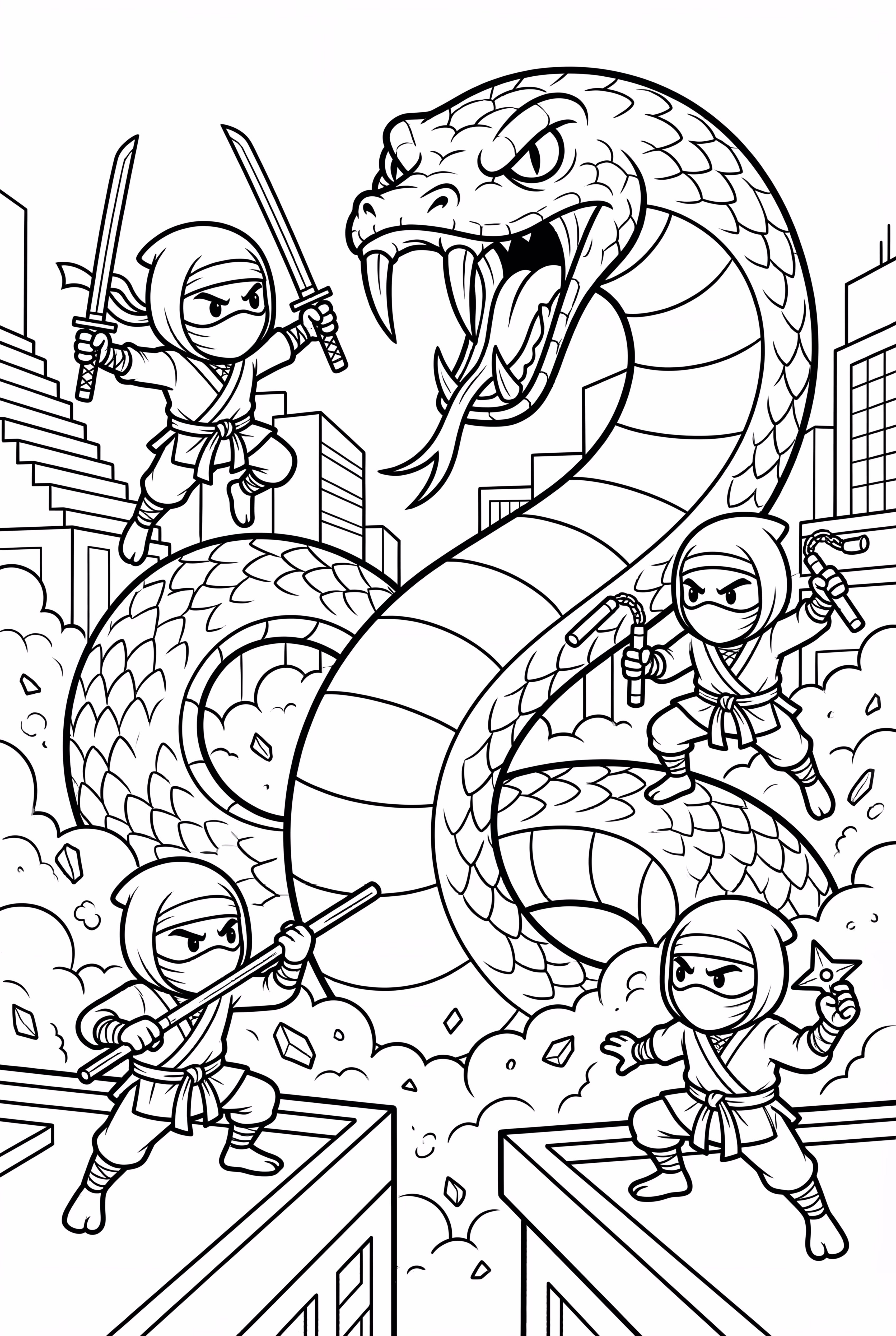 Ninjago Ninjas Fighting The Great Devourer