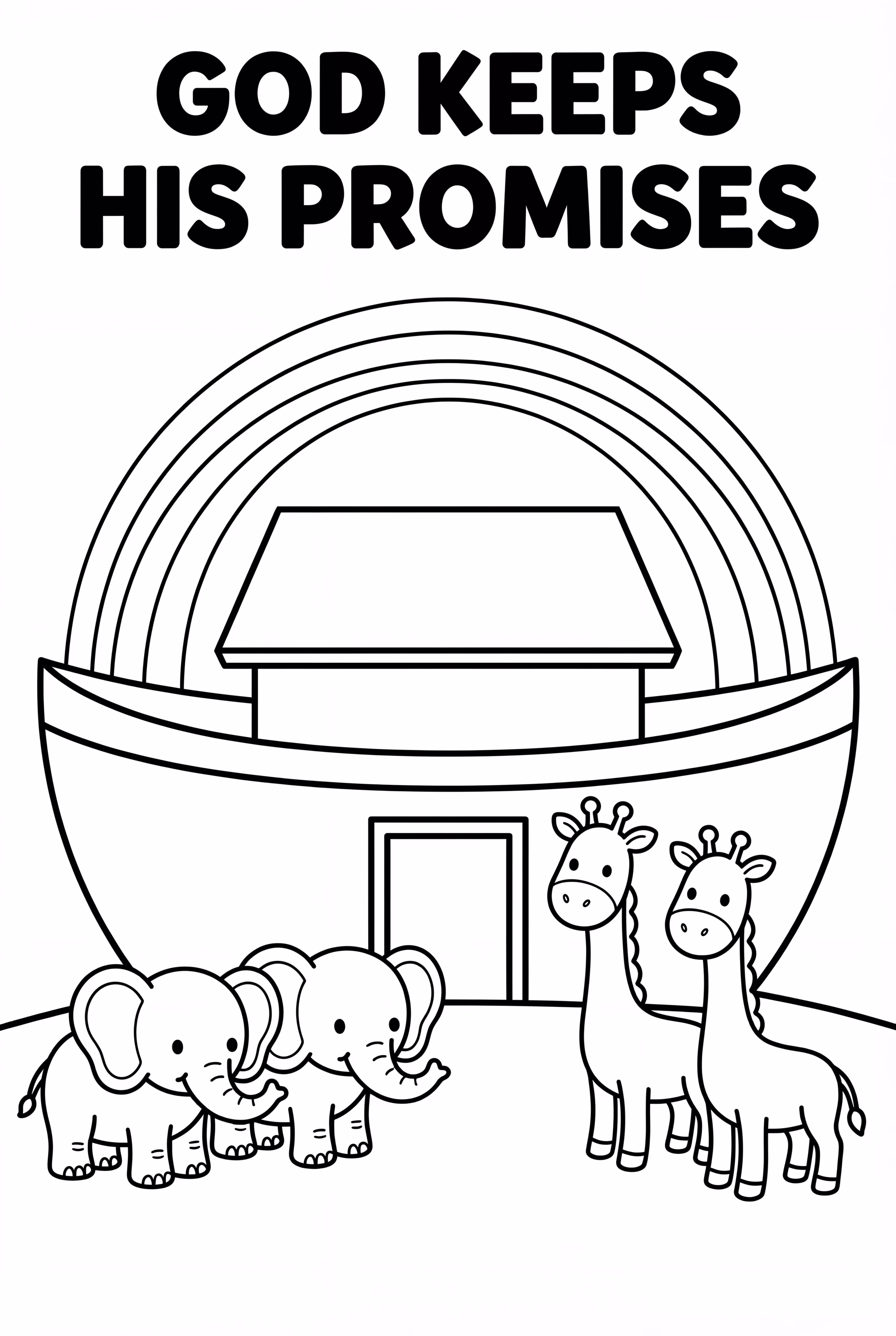 Noah's Ark Rainbow And A Bible Verse