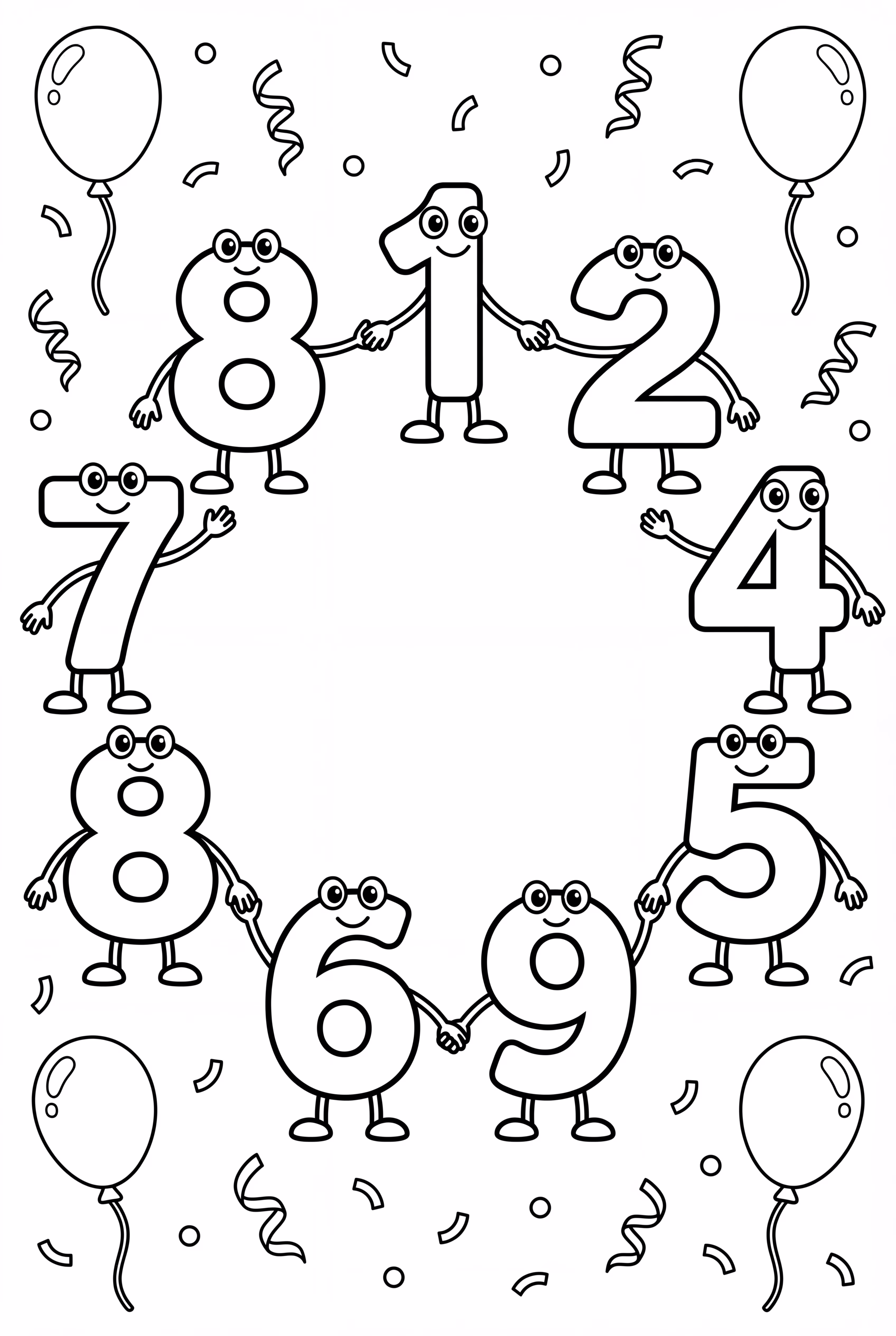 Numbers Holding Hands In A Circle