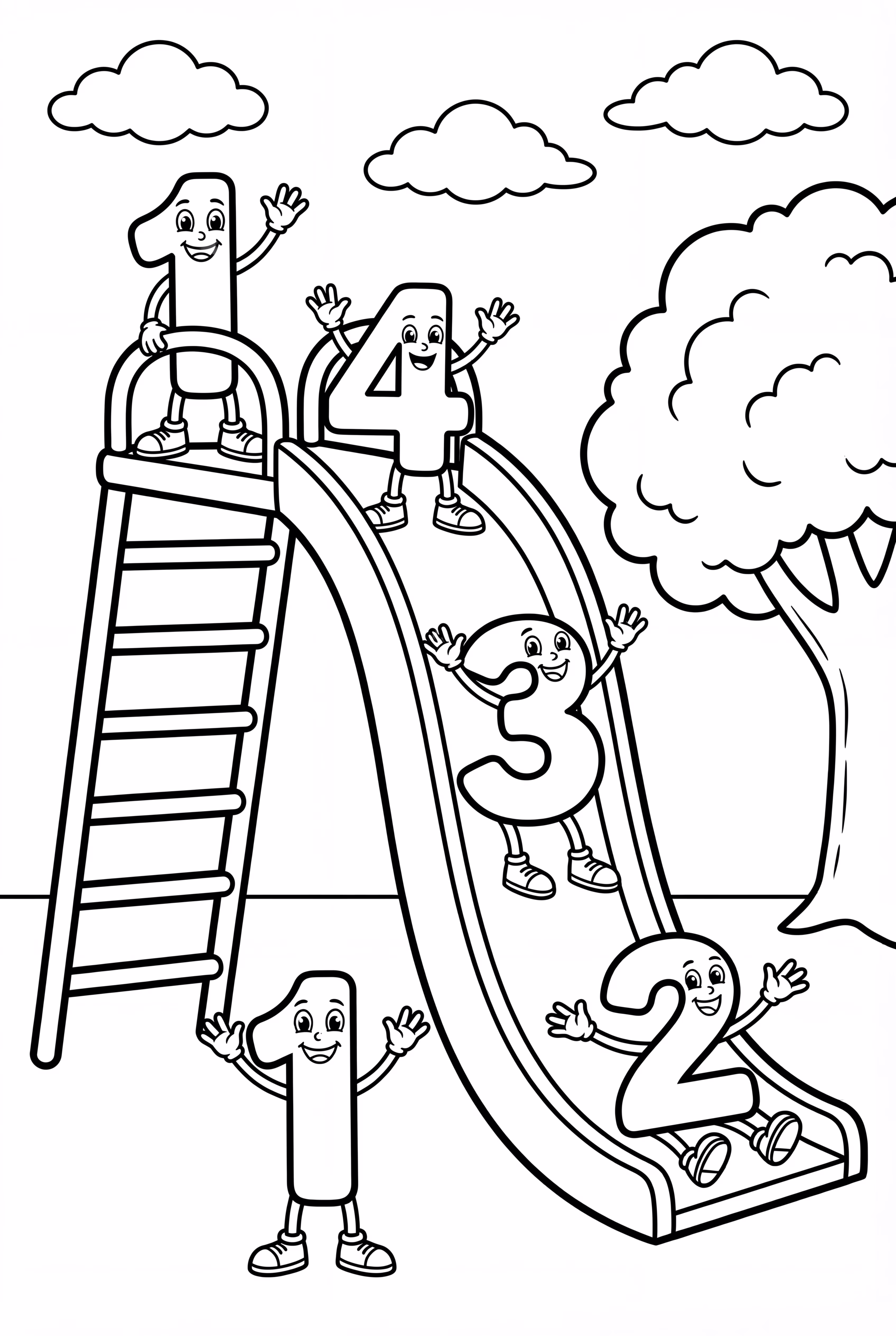 Numbers Playing On A Slide