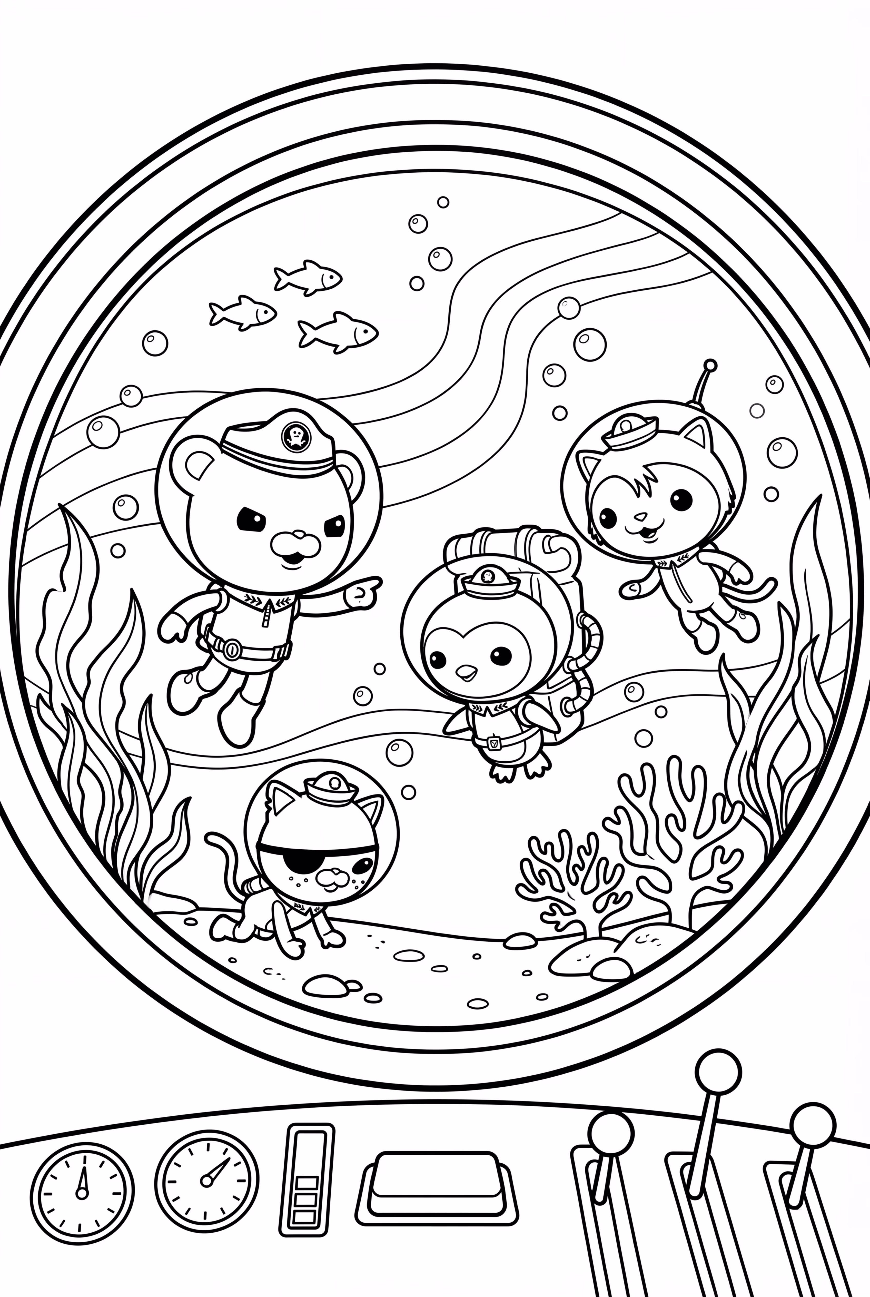 Octonauts Observing Aurora Underwater