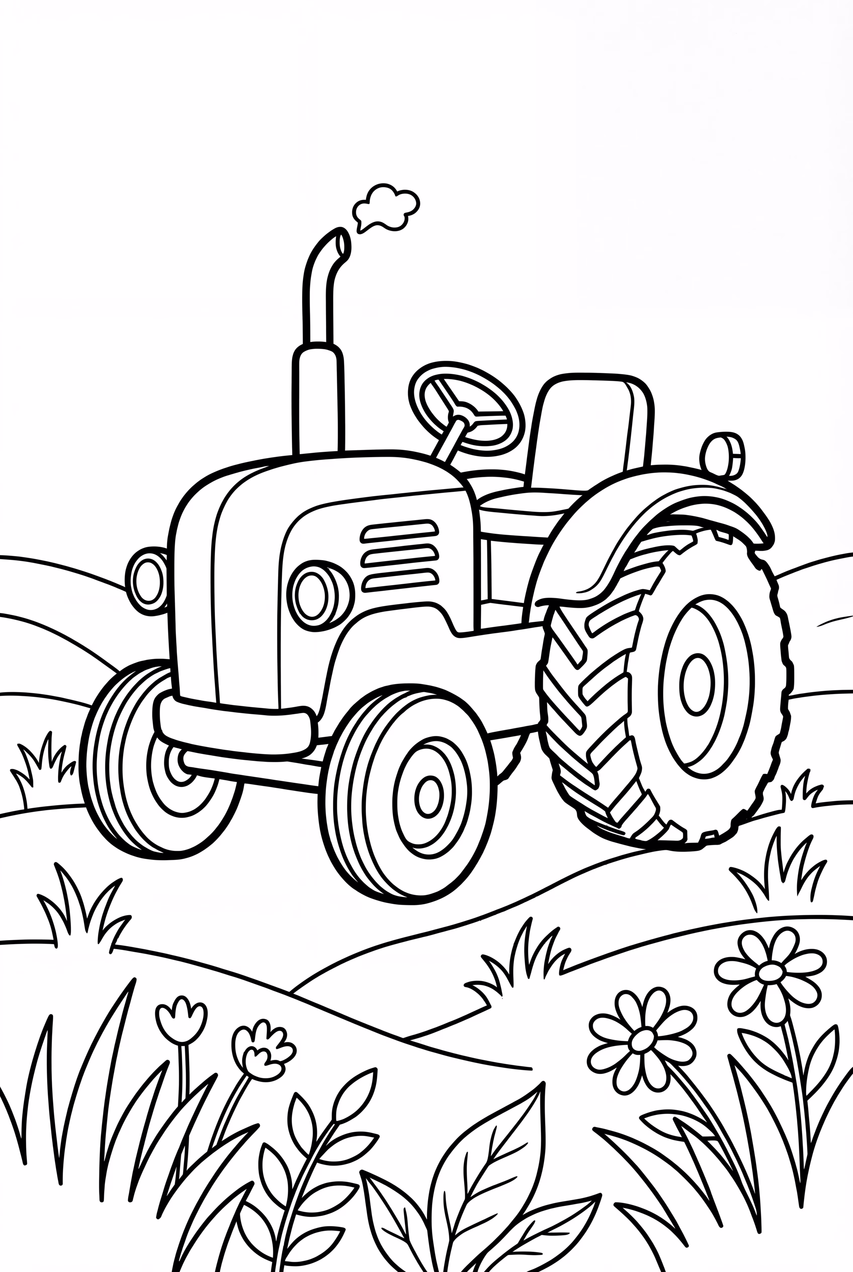 Old Tractor on Farm