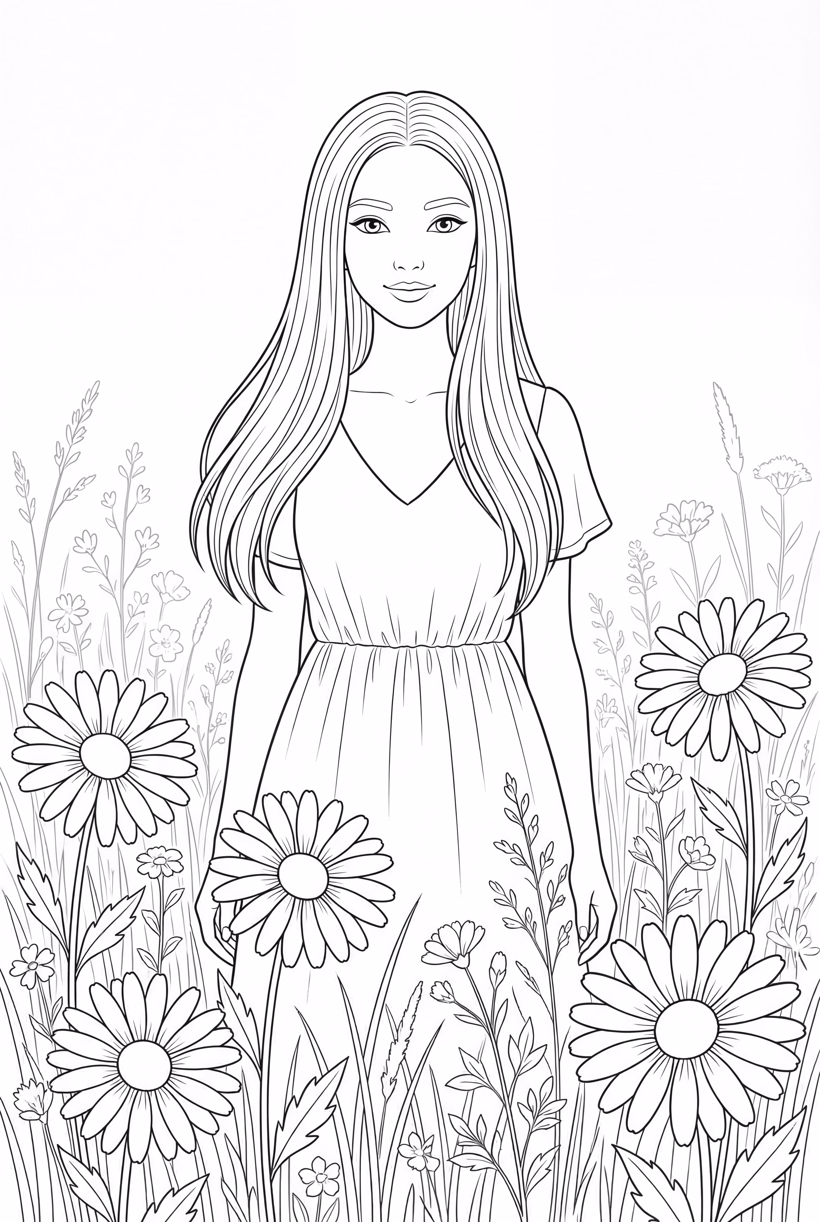 Olivia Rodrigo auf einer wilden Blumenwiese