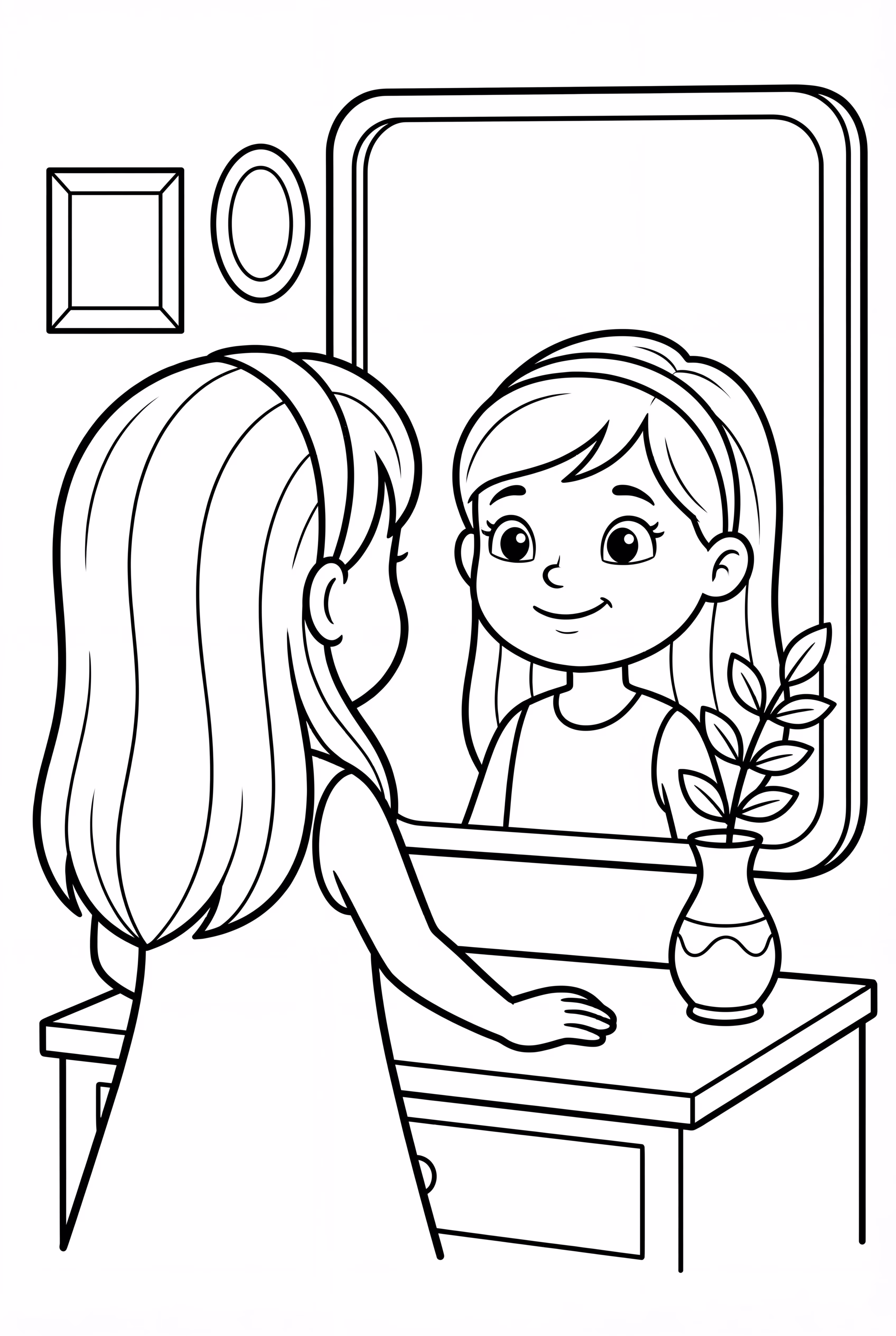 Olivia Rodrigo se regardant dans un miroir