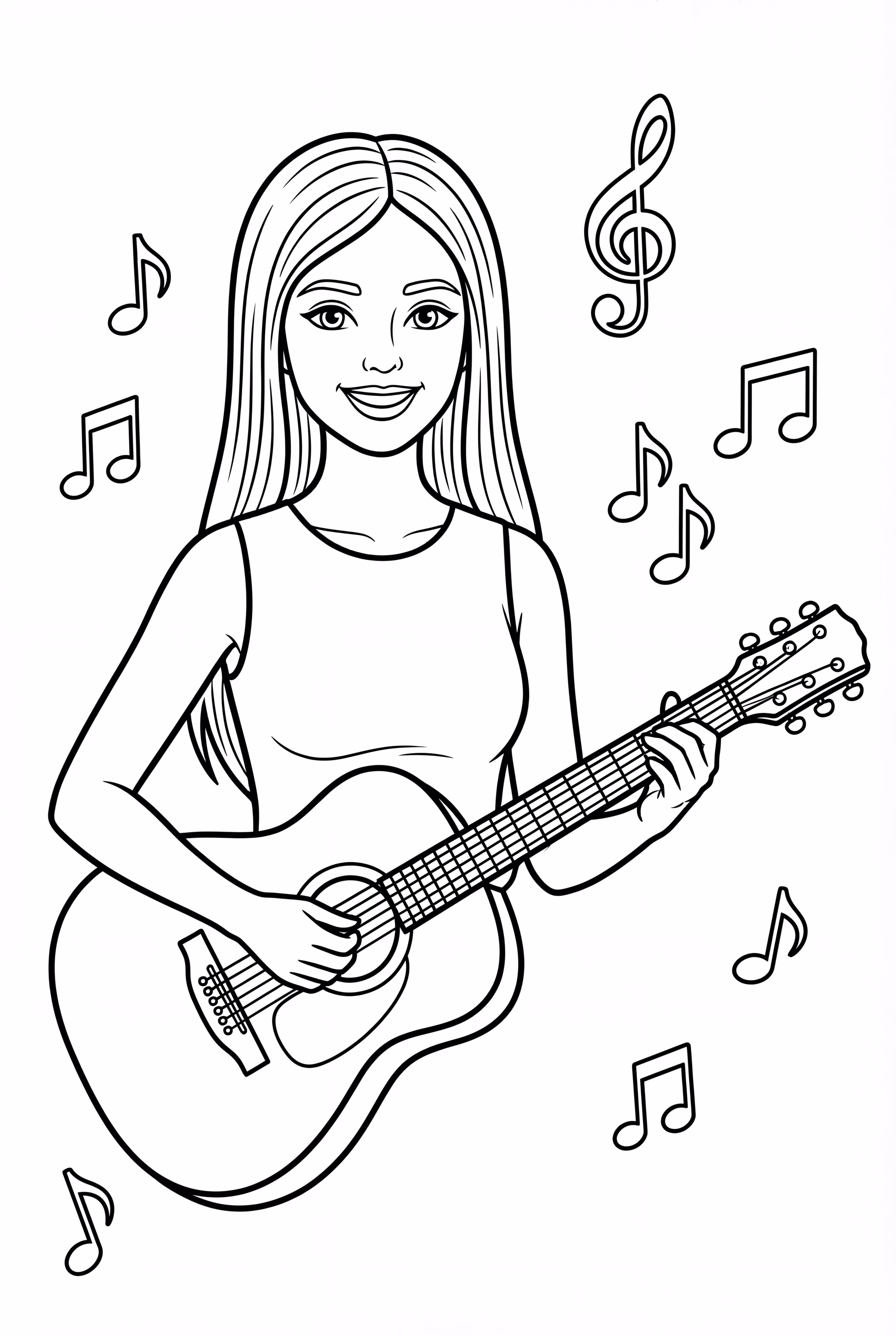 Olivia Rodrigo spielt eine Akustikgitarre