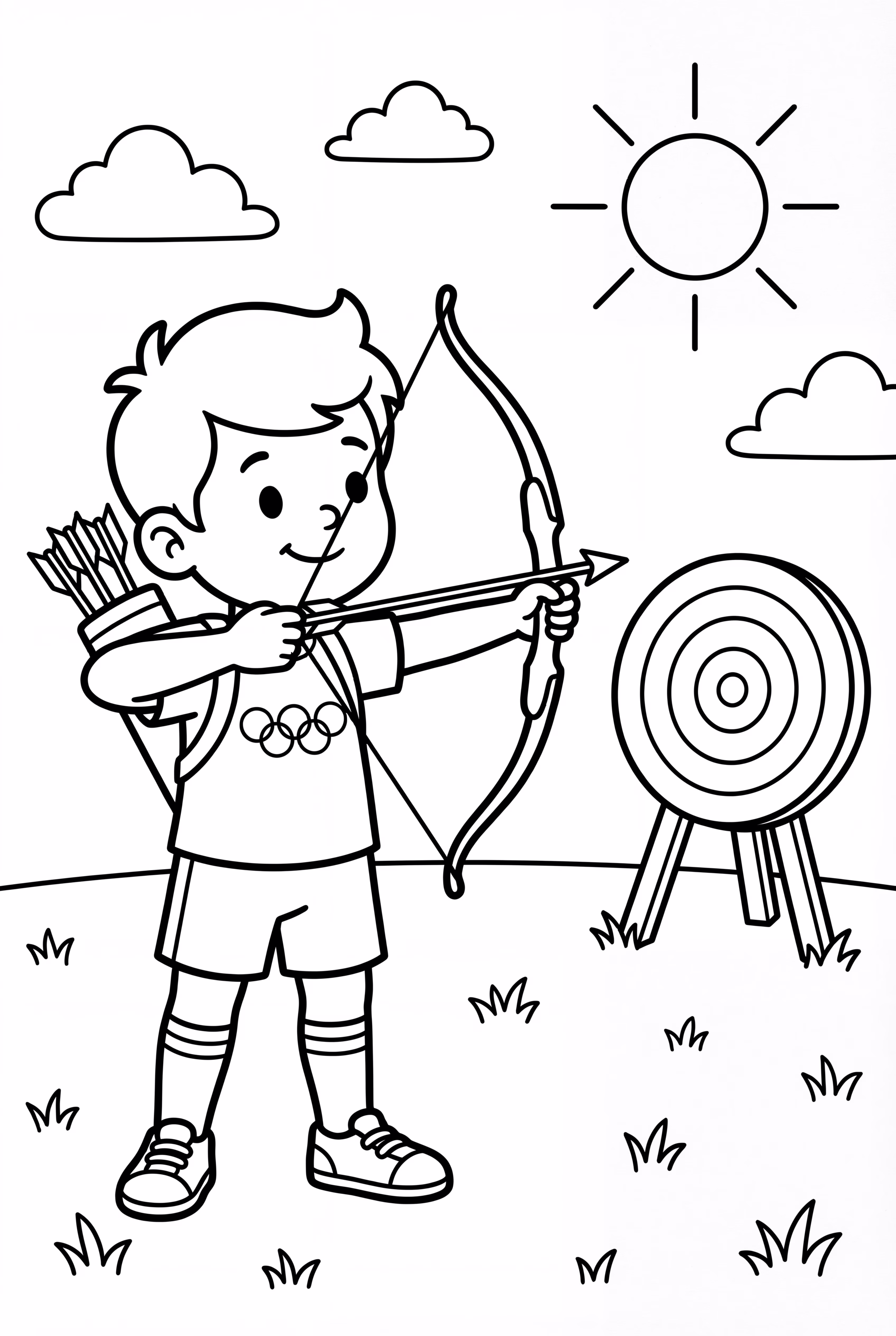 Olympics Archery Athlete Aiming