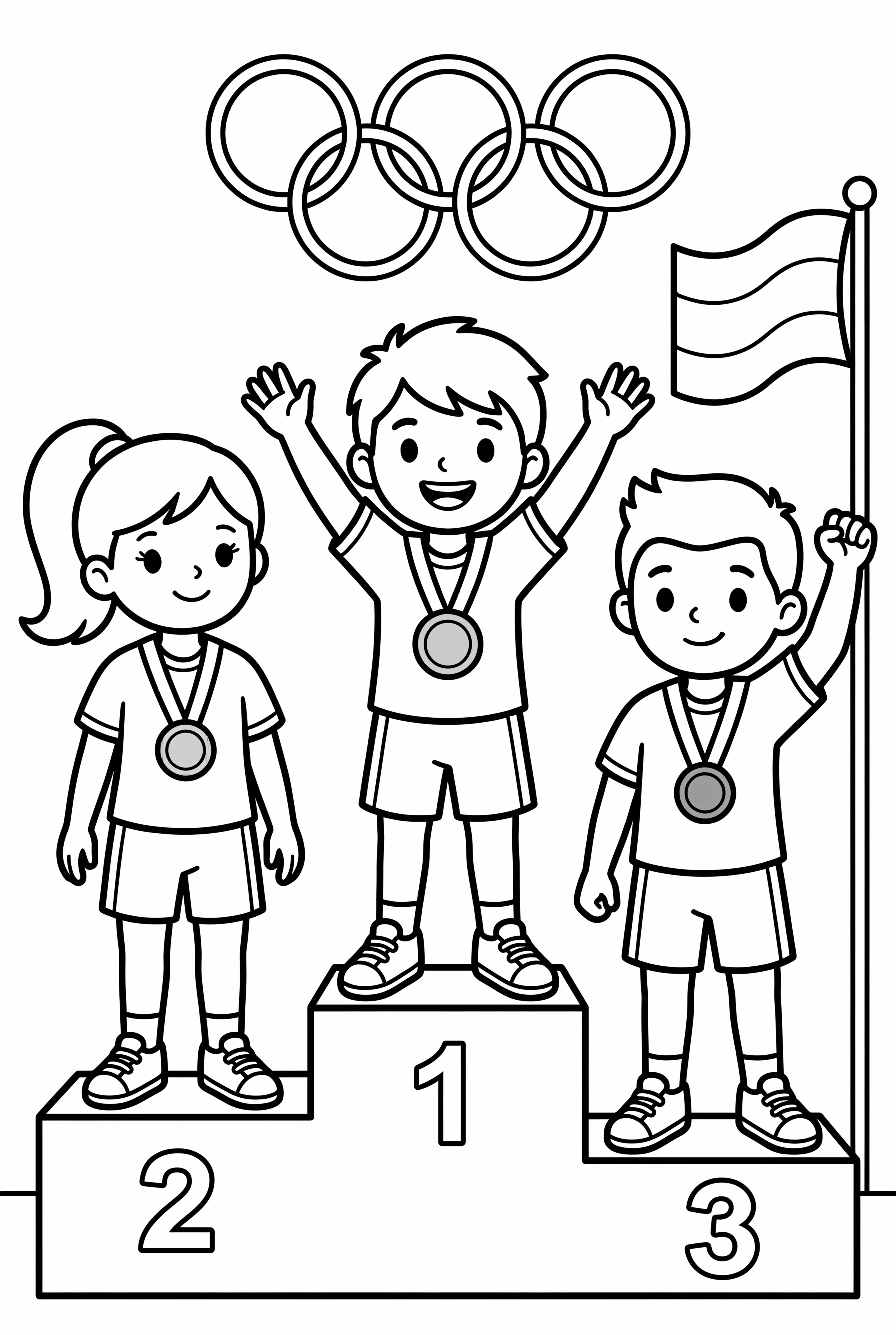 Olympics Athletes on a Podium