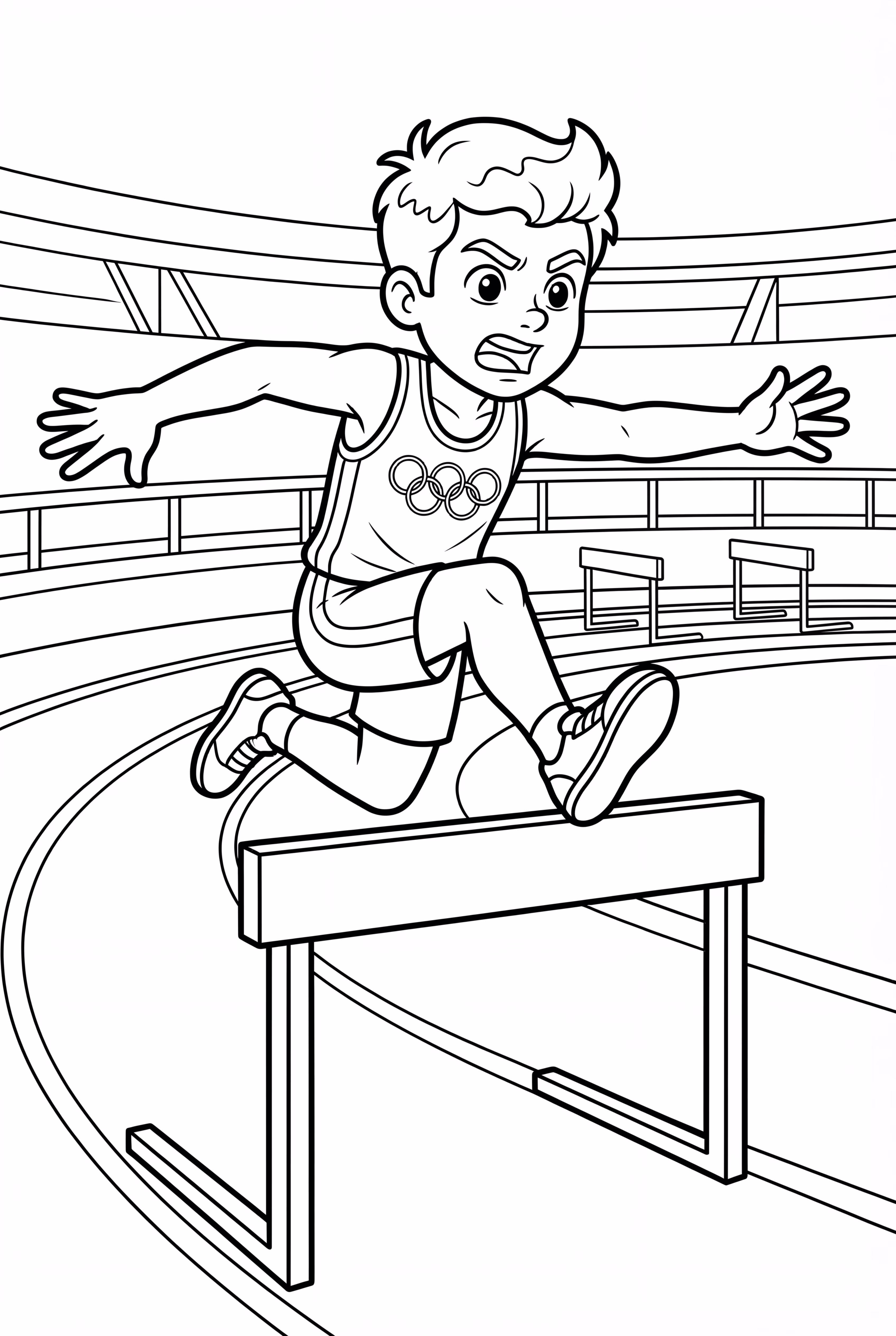 Olympischer Hürdenläufer in Aktion