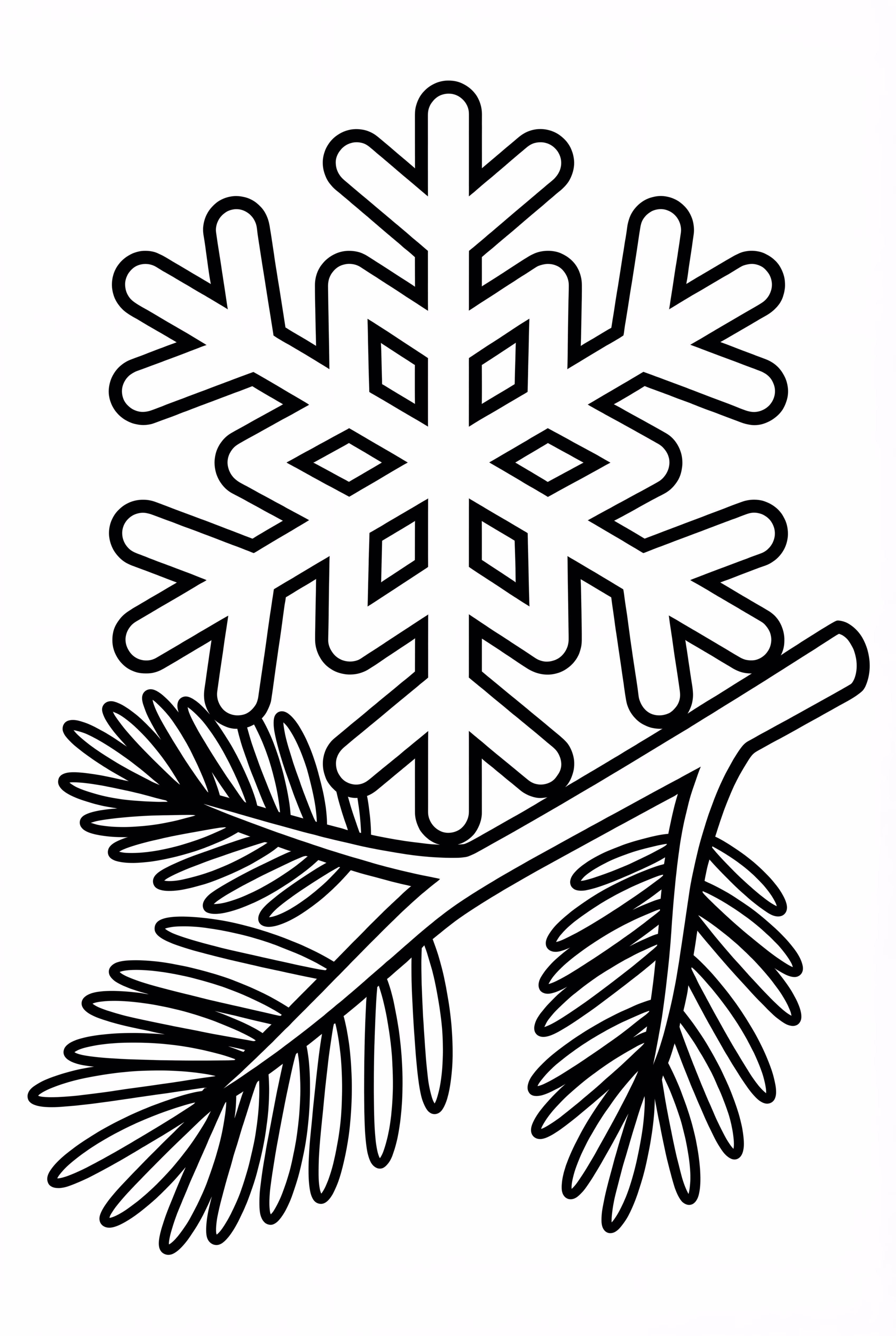 One Snowflake On A Pine Branch