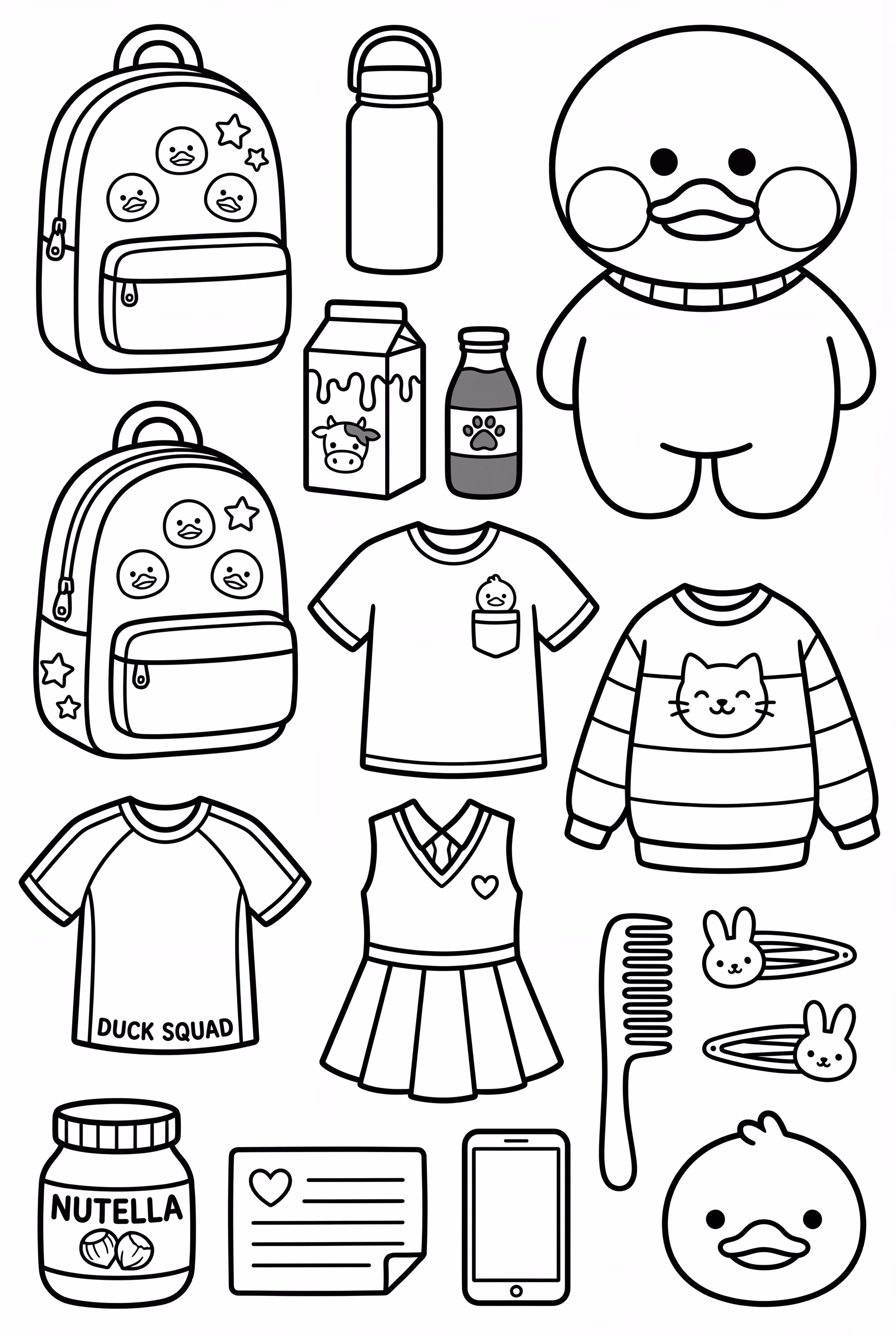 Paper Duck School And Snack Time