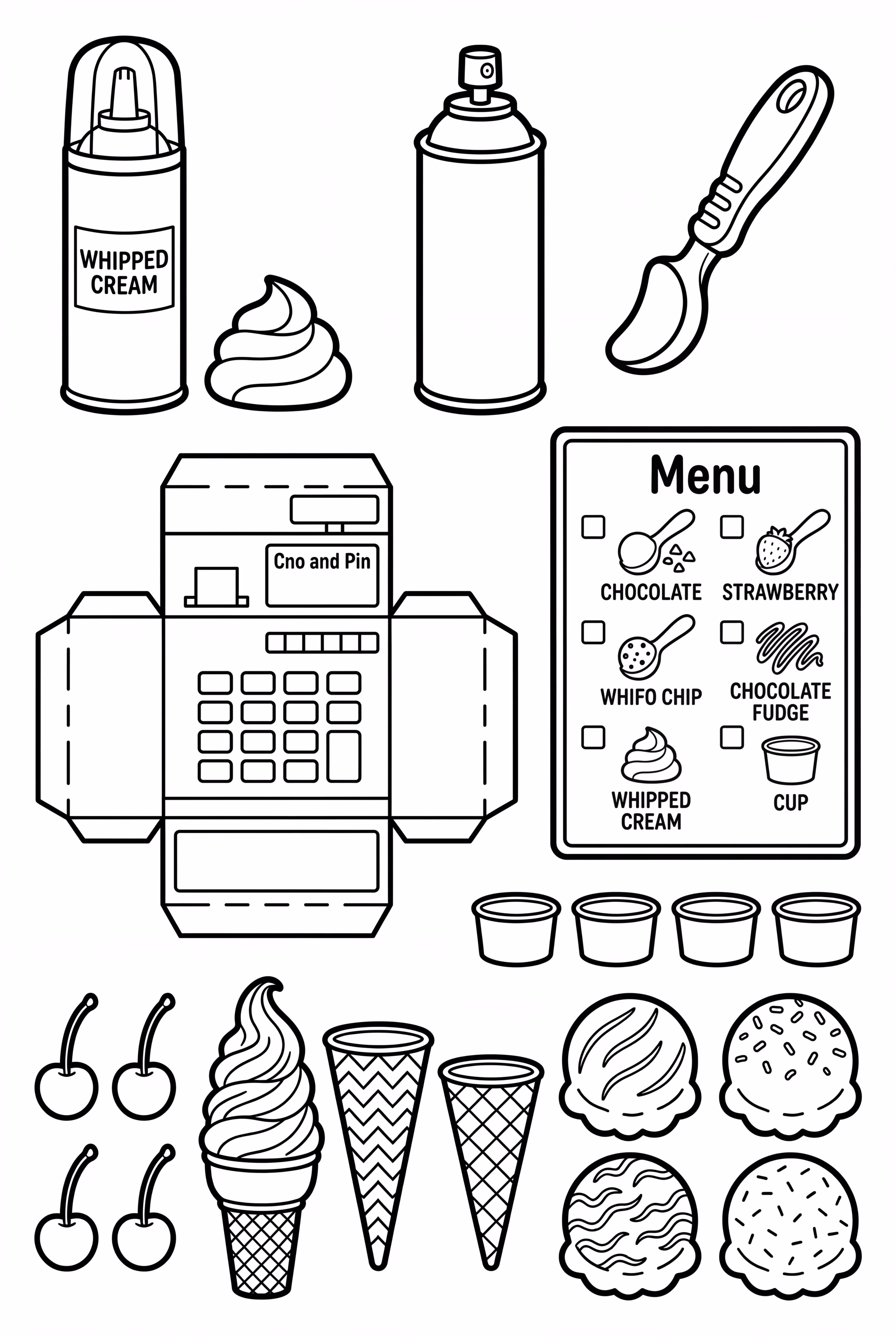 Papier-Eisdielen-Set