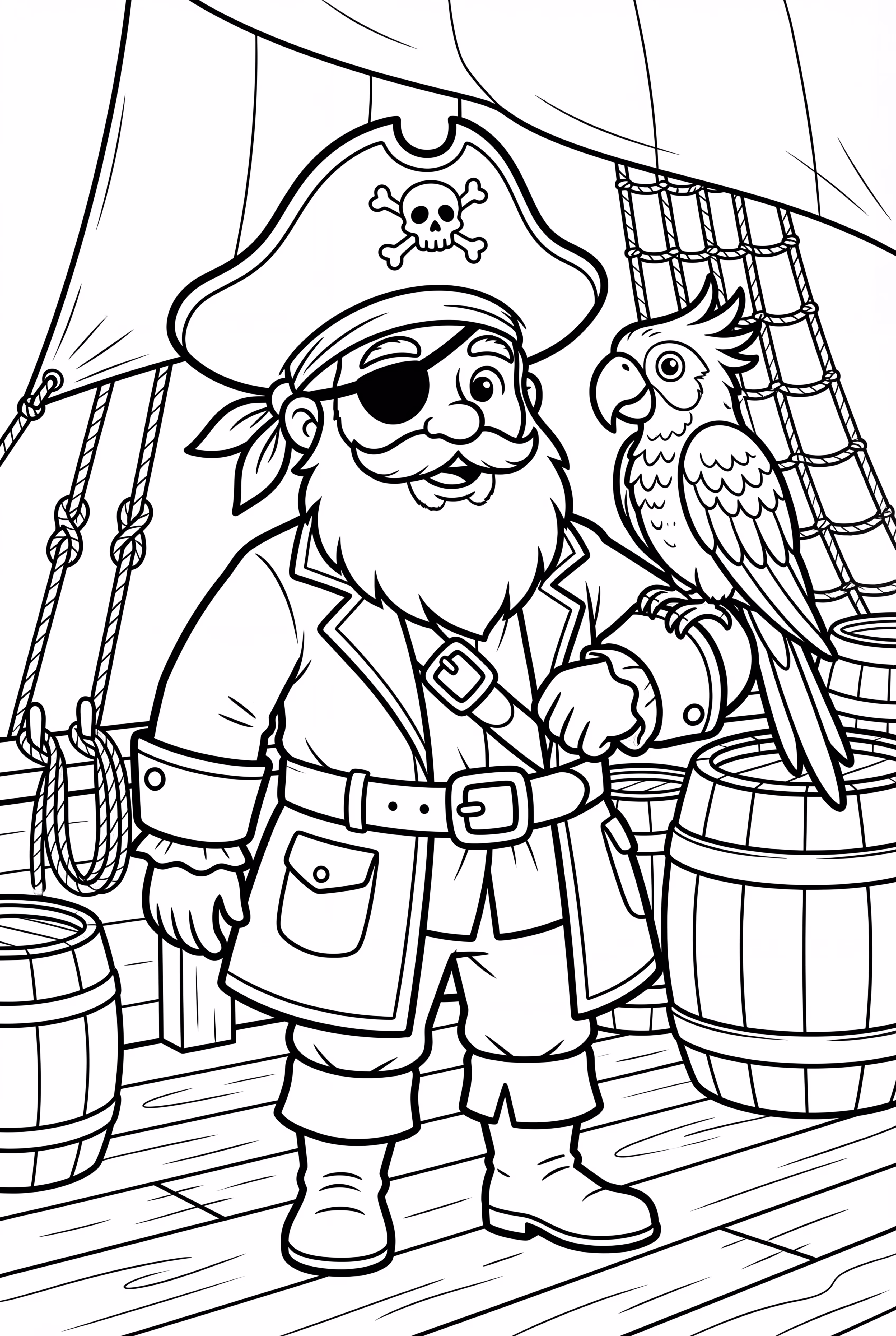 Parrot and a Pirate Adventuring Together