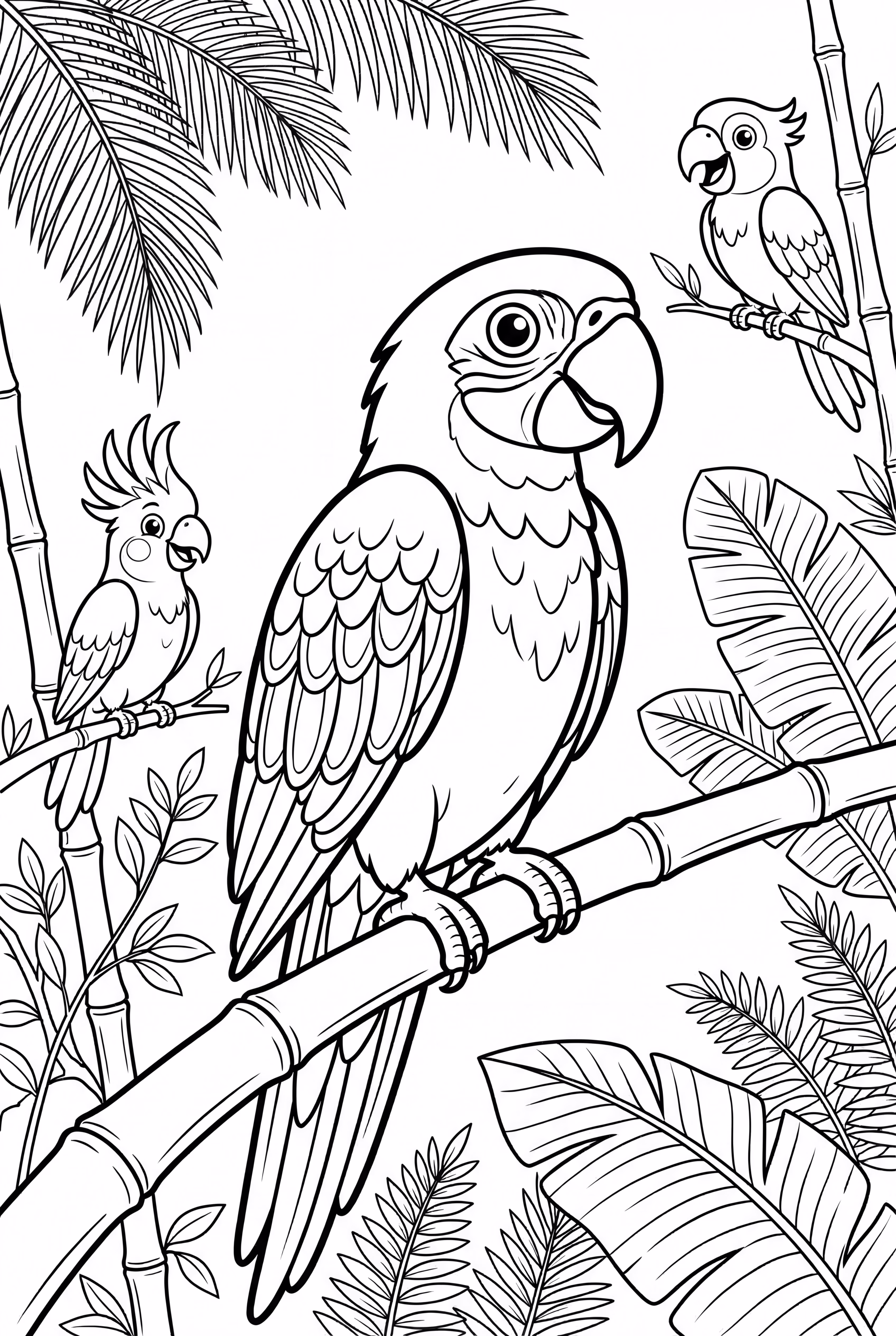 Pássaro e Amigos em uma Festa Tropical