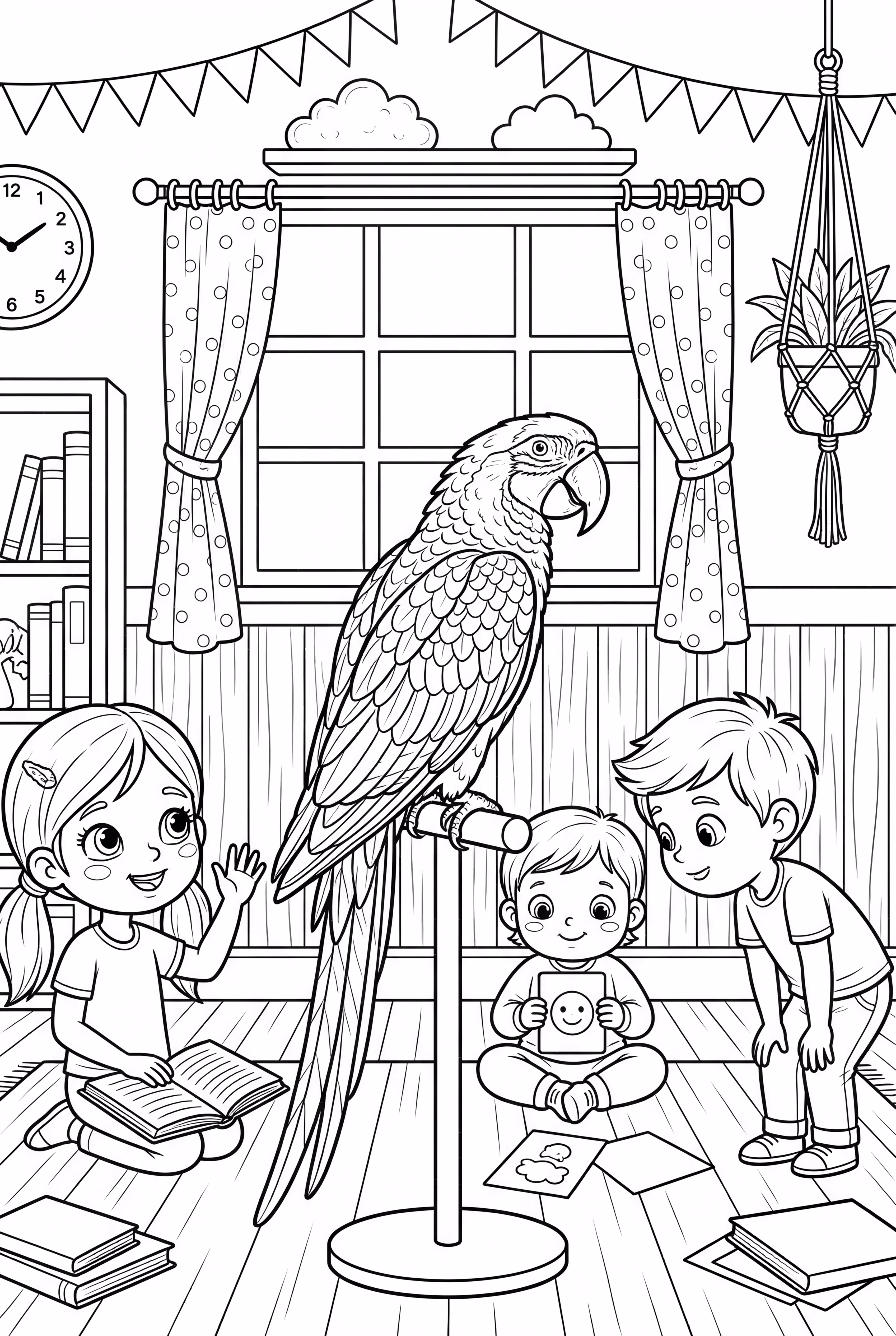 Parrot Learning New Words from Kids