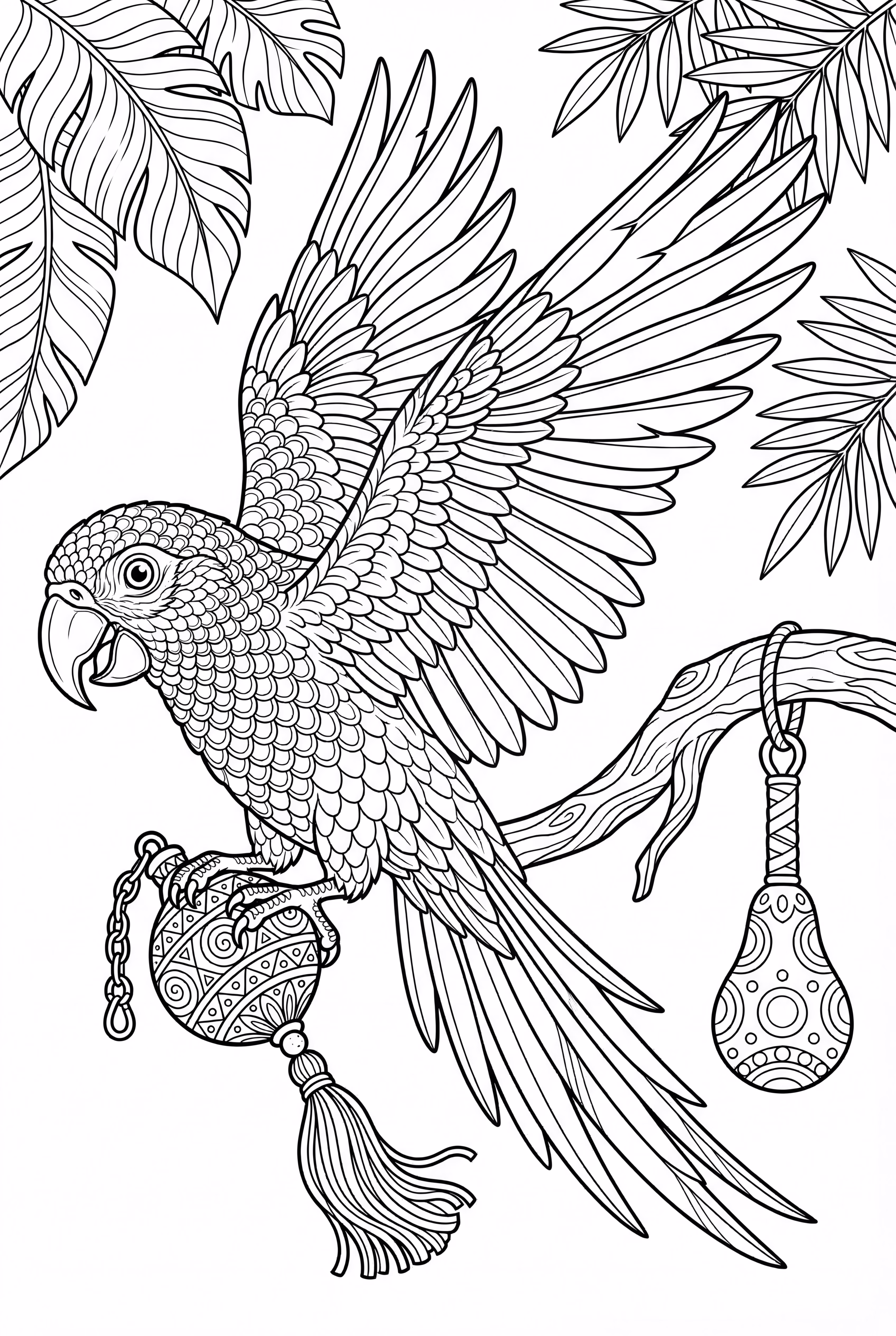 Perroquet Jouant avec un Jouet