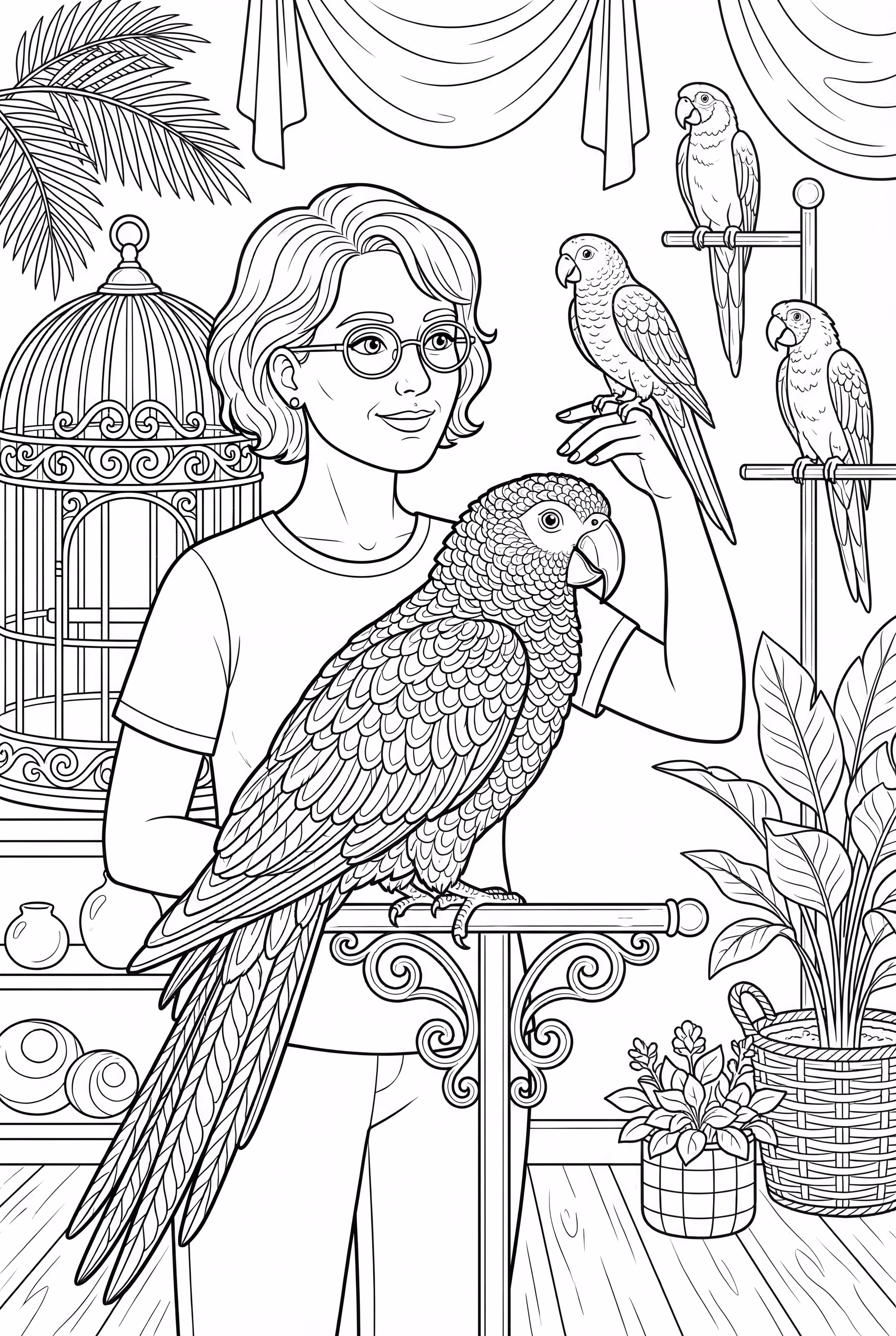 Parrot Talking to Its Owner