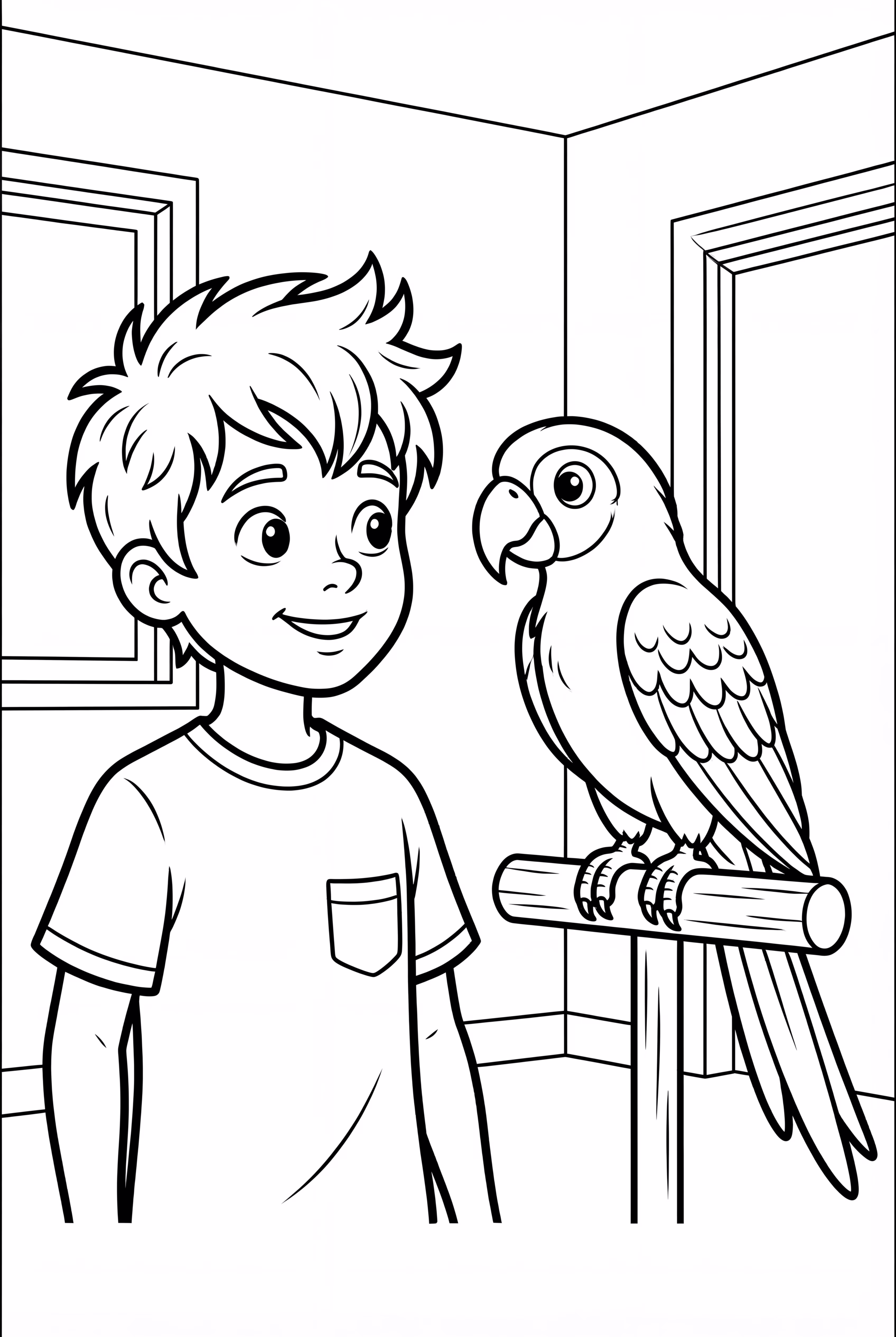 Parrot Talking to Its Owner