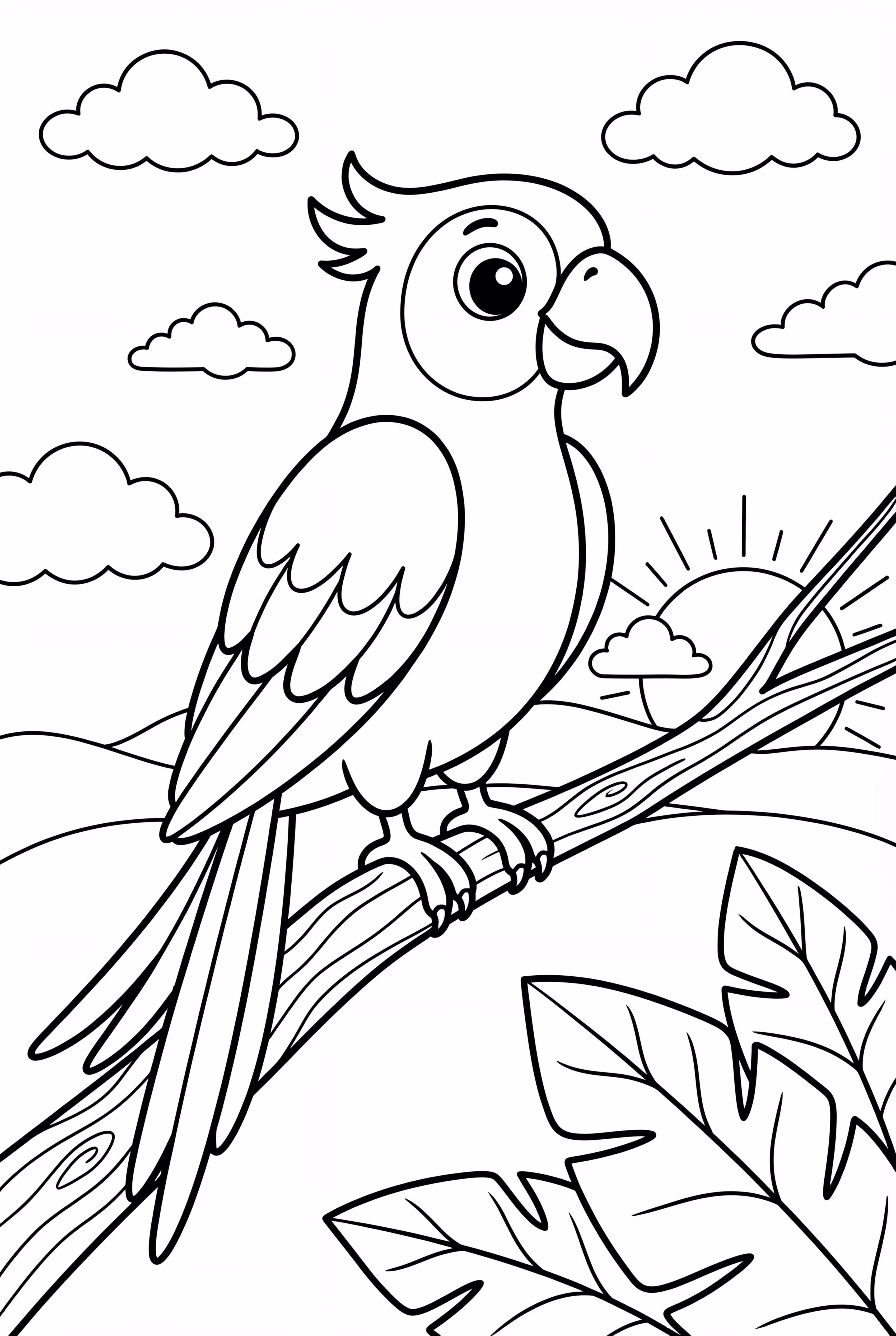 Parrot Watching a Sunset