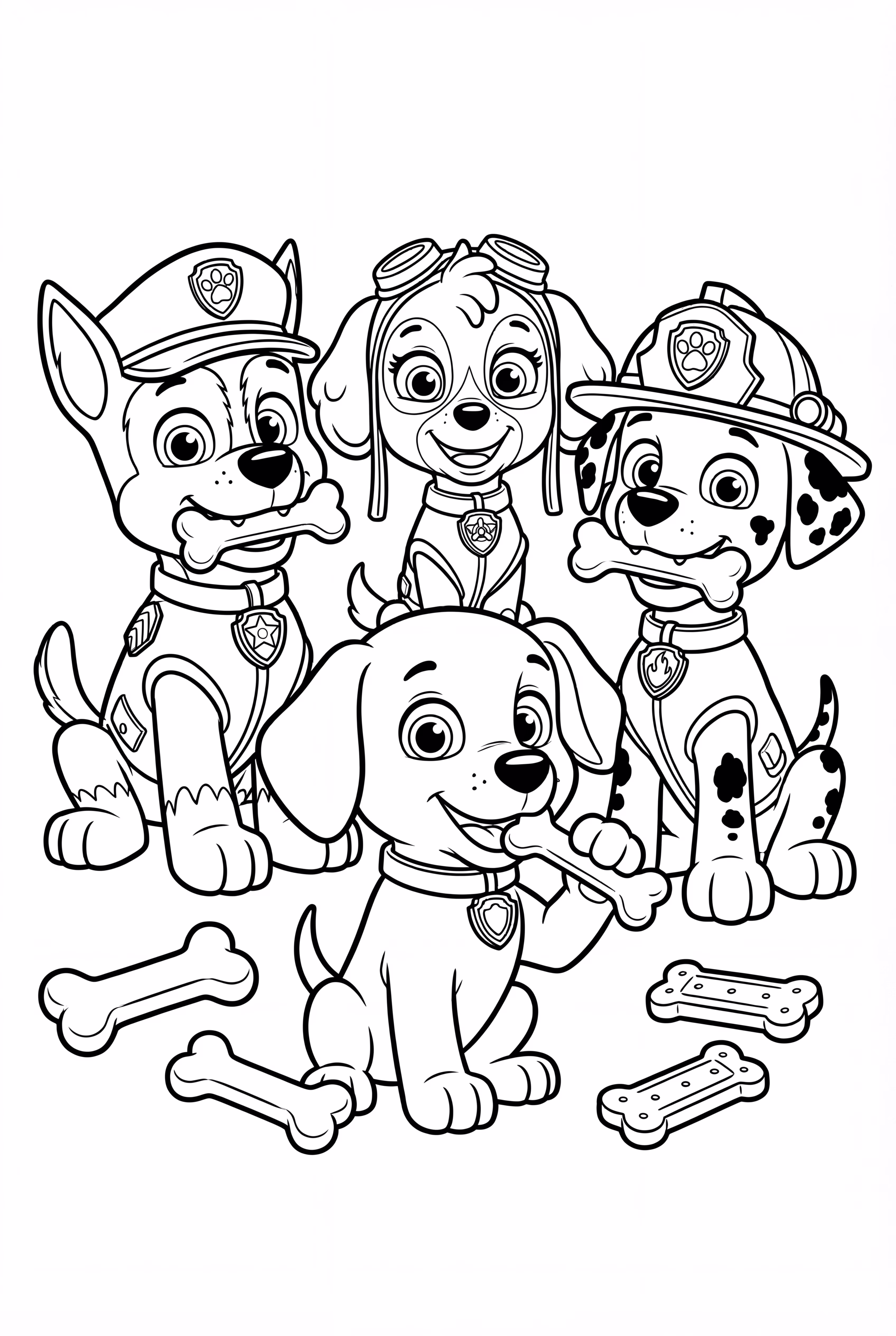 Paw Patrol Filhotes Comendo Petiscos