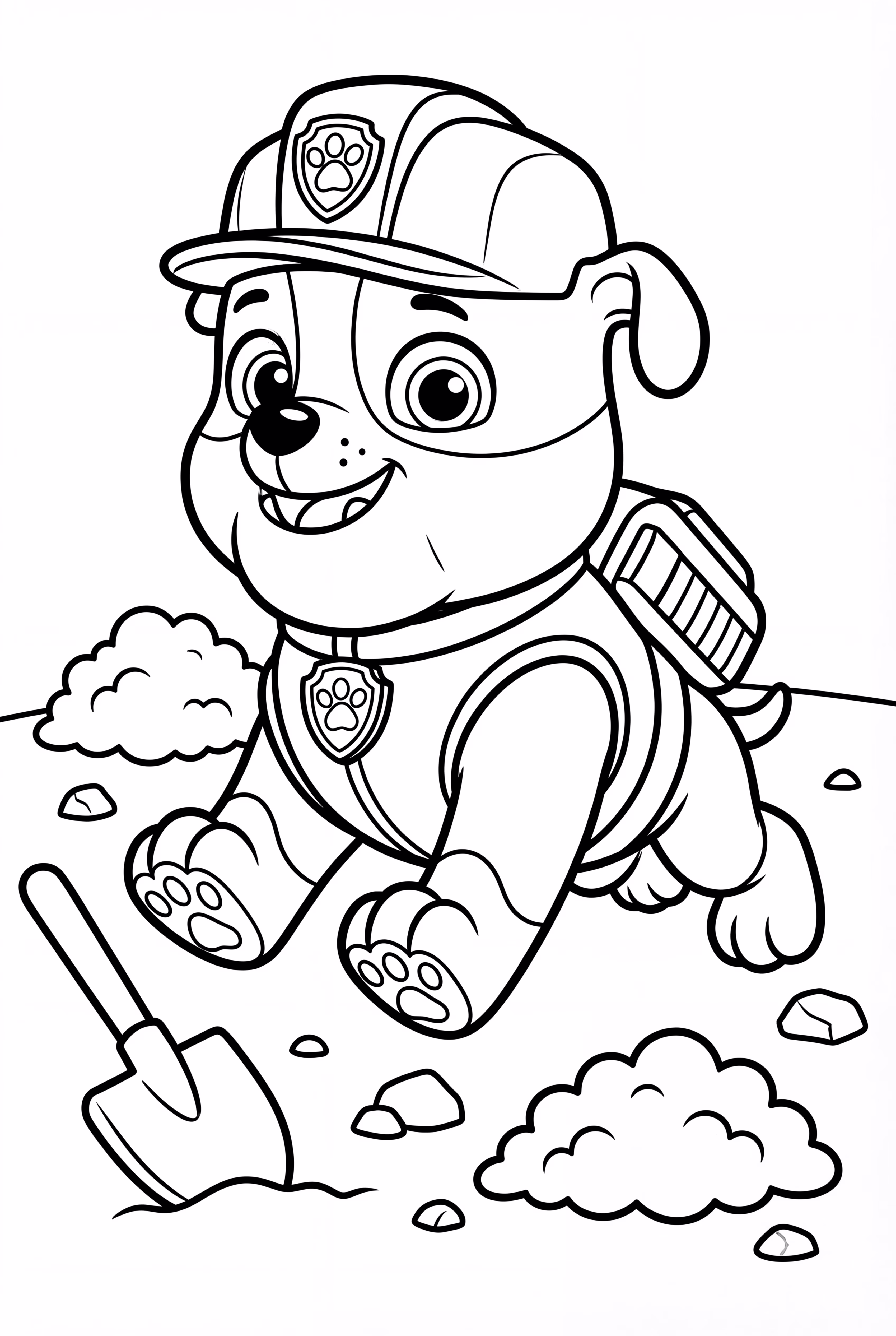 Paw Patrol Rubble No Local de Escavação