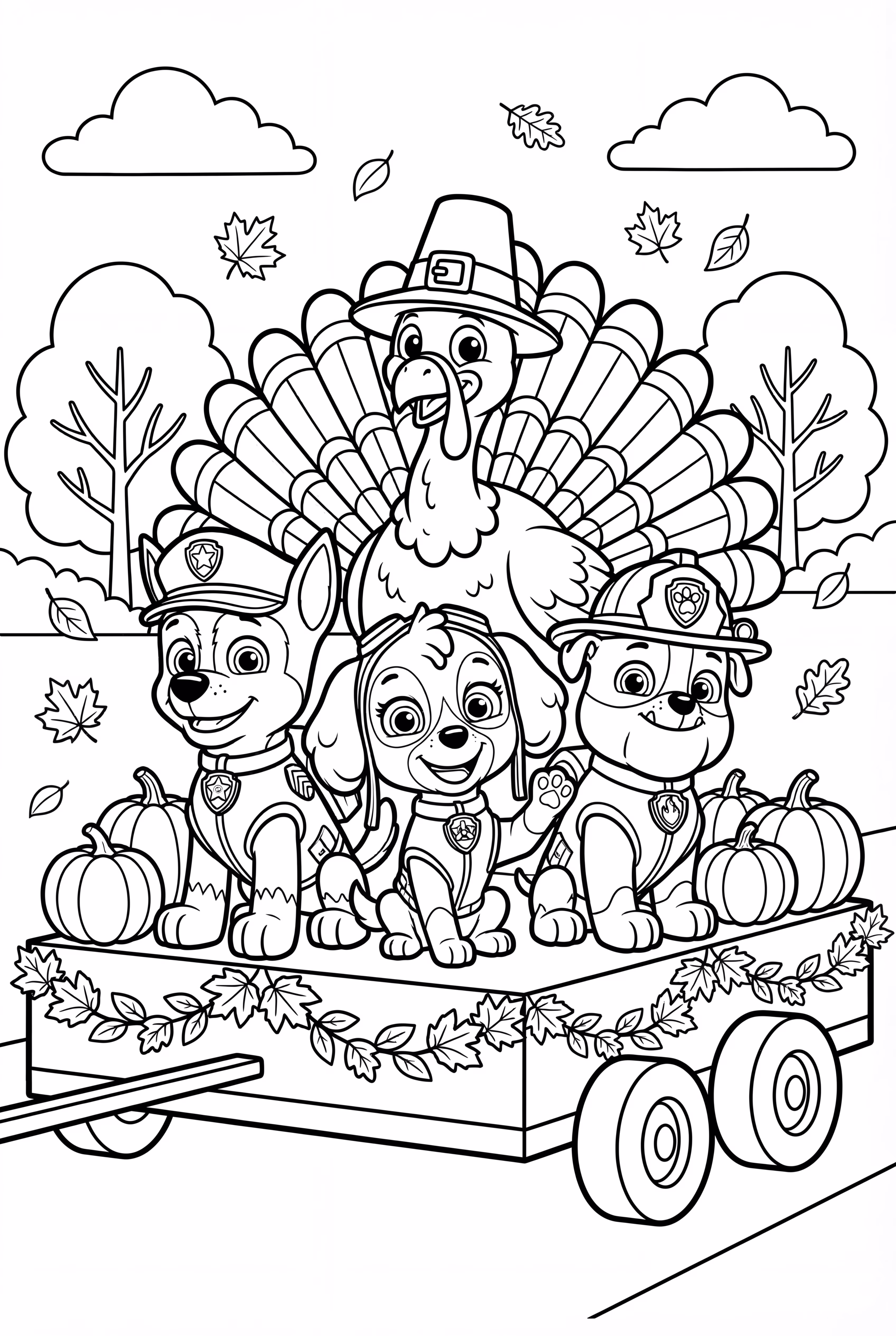 Flutuante do Desfile de Ação de Graças do Paw Patrol