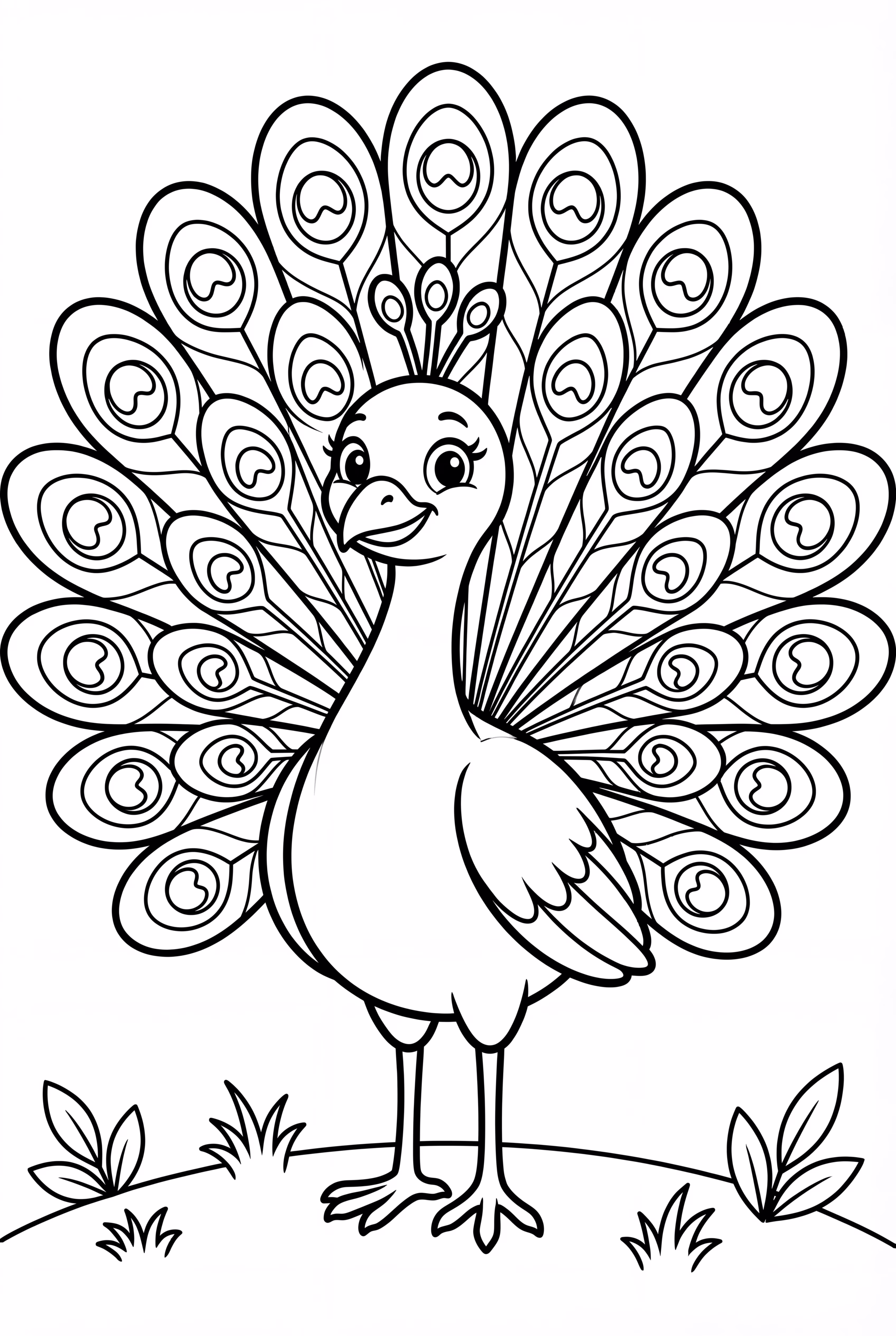 peacock with intricate feather patterns