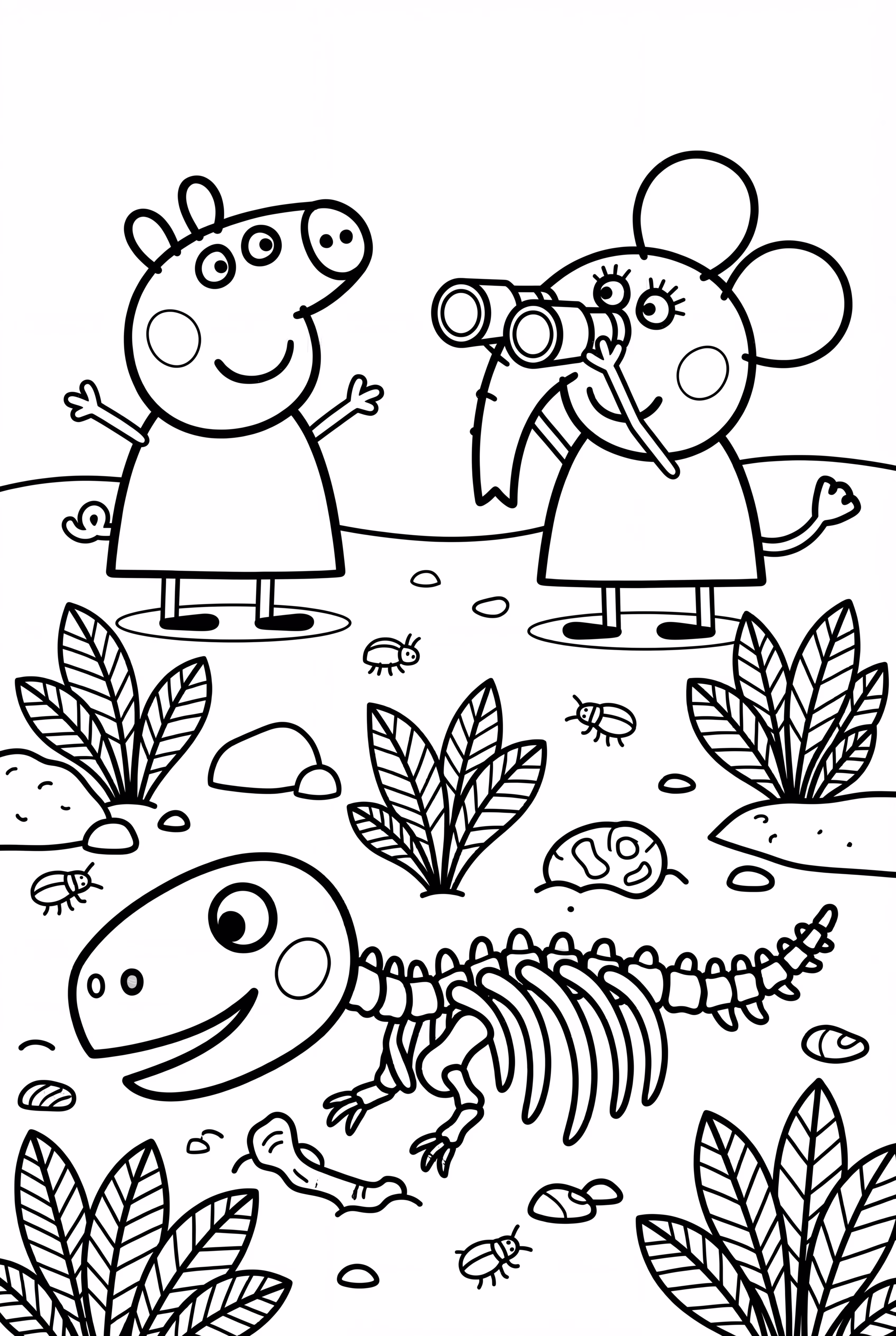 peppa dinosaur expedition with emily elephant