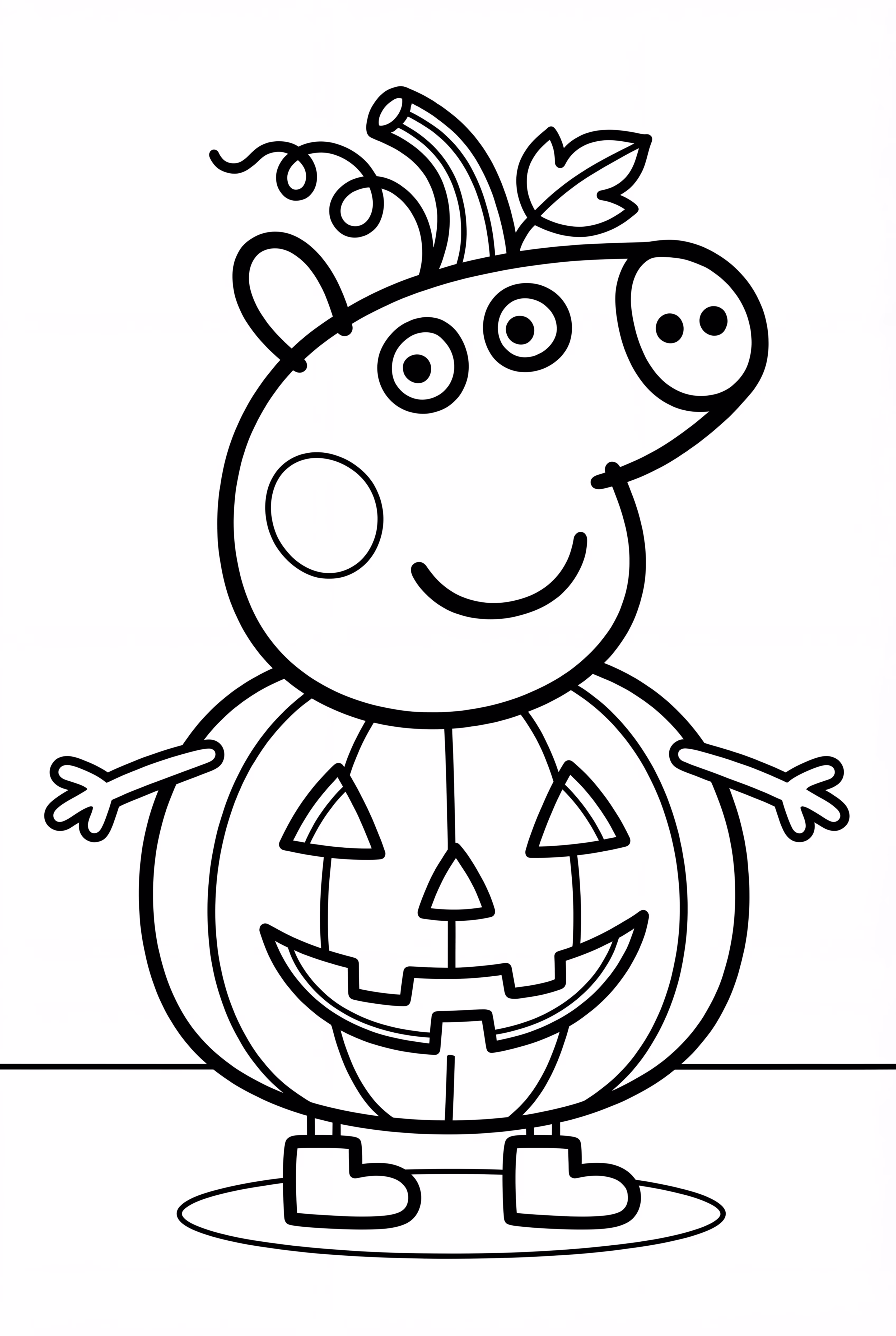 peppa halloween pumpkin coloring page